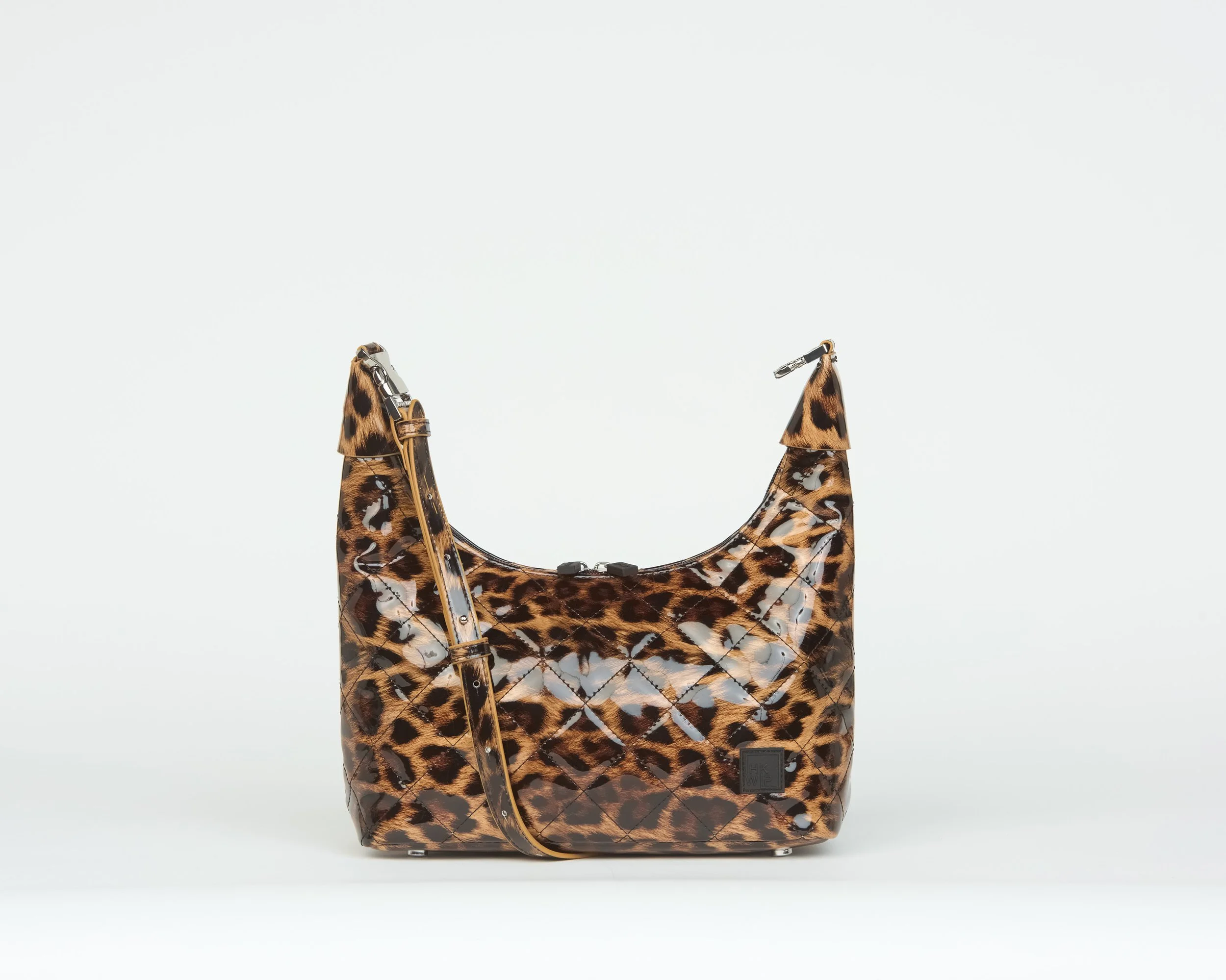 THE CLIQUE CONVERTIBLE QUILTED CROSSBODY - PATENT LEOPARD
