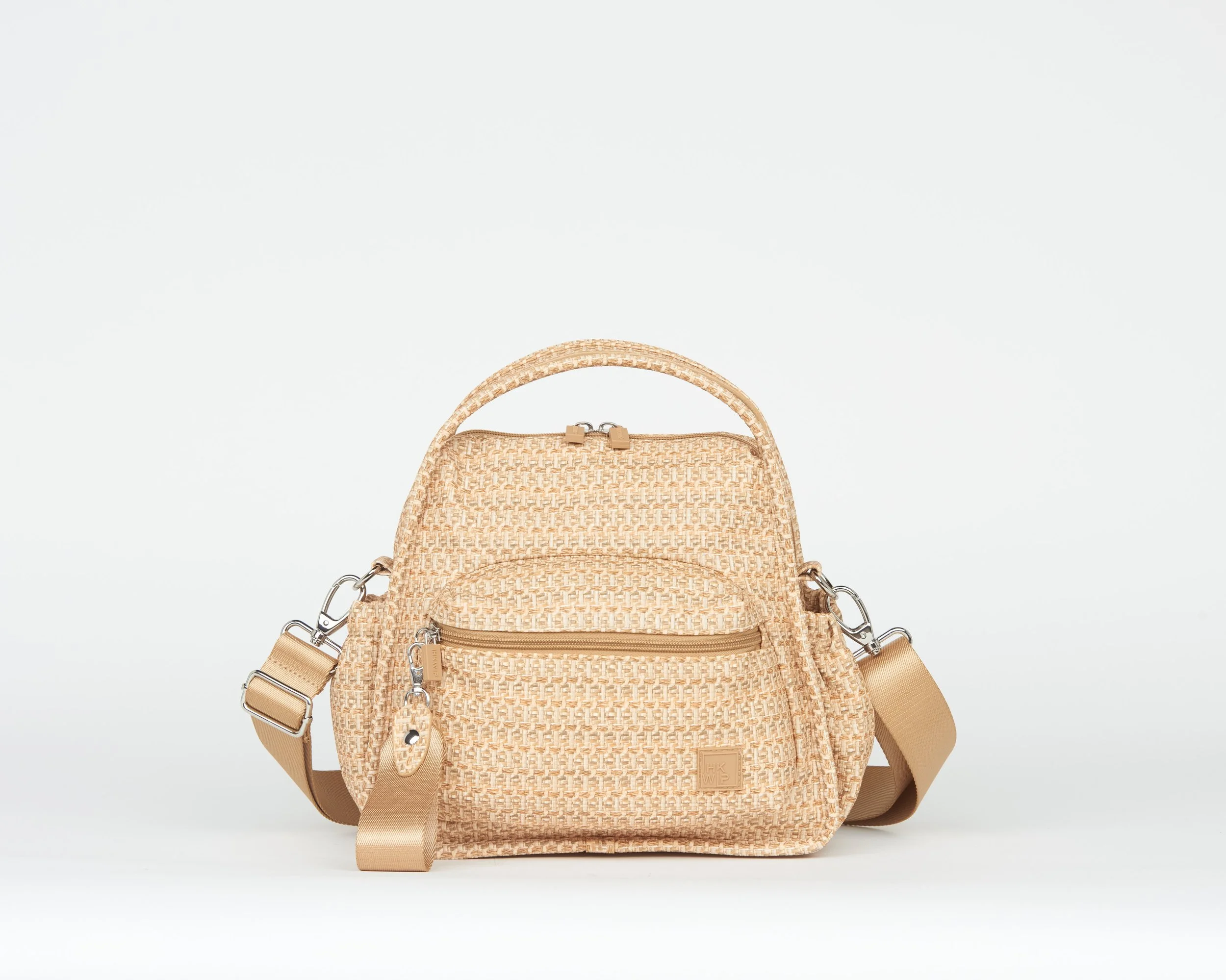 THE ARCHITECT CROSSBODY WITH TOP HANDLES - RAFFIA
