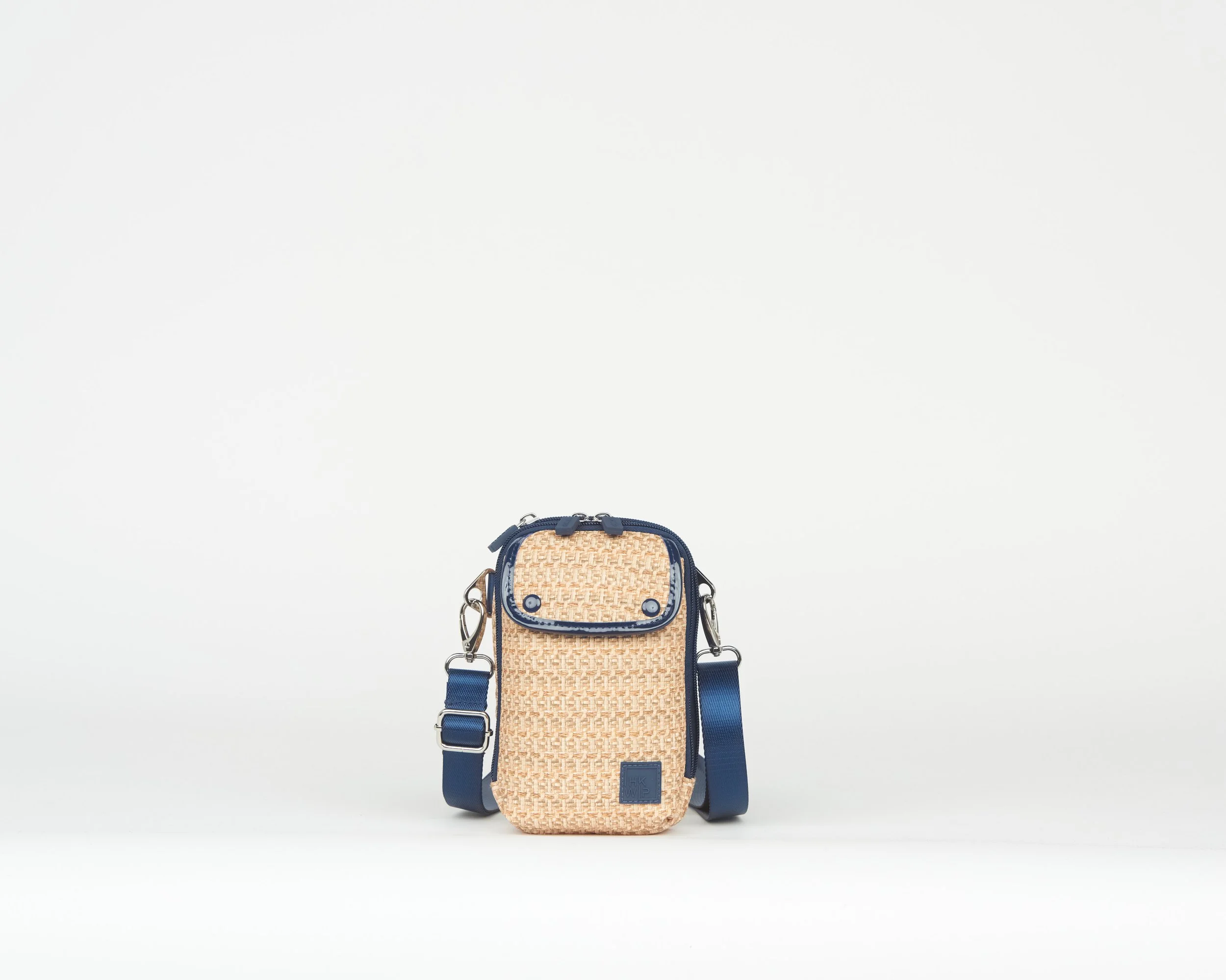 THE RAFFIA EVERYDAY ESSENTIALS CROSSBODY - PATENT NAVY