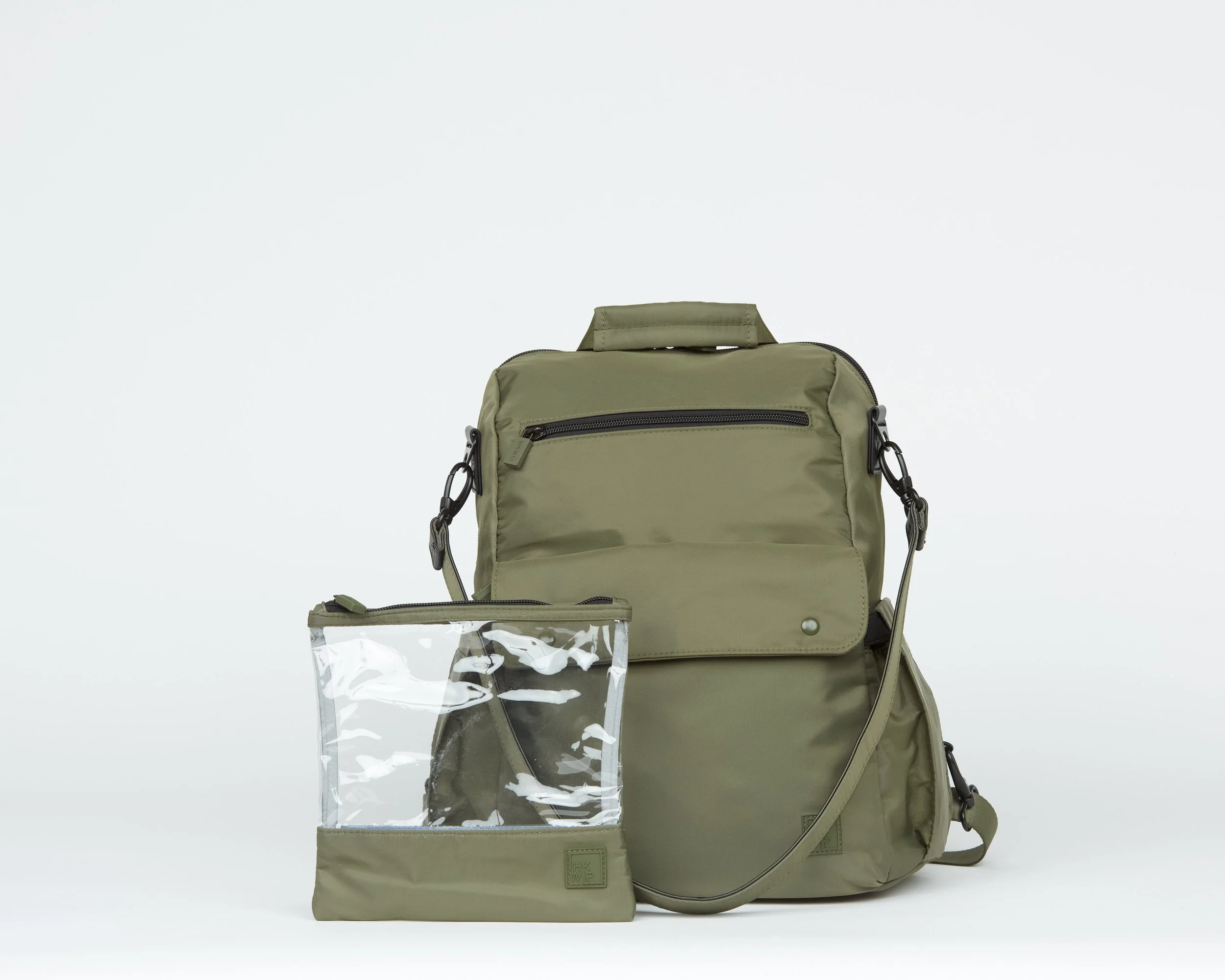 THE EXCELSIOR CONVERTIBLE BACKPACK W/ REMOVABLE POUCH - MILITARY OLIVE