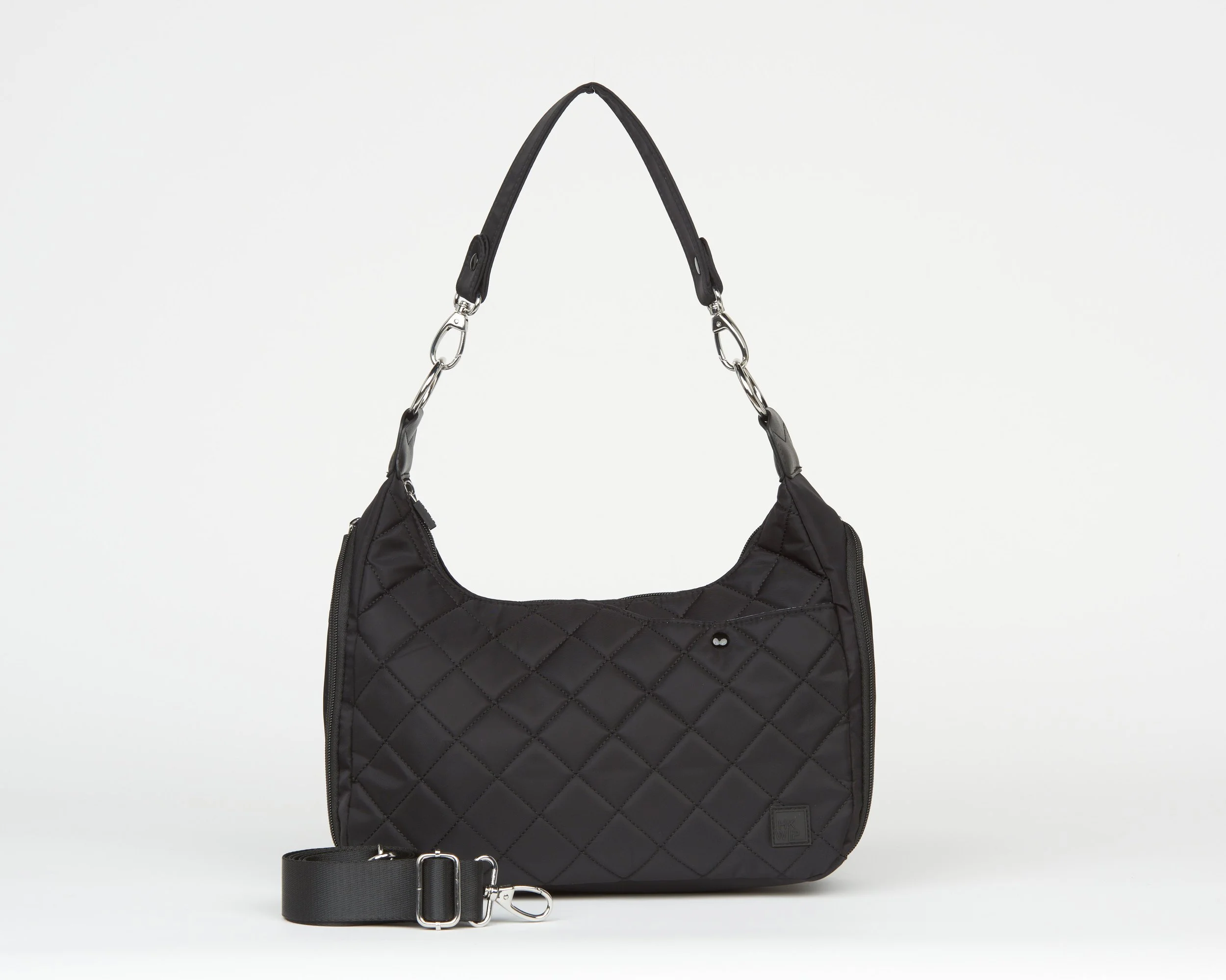 THE EXCELSIOR QUILTED CONVERTIBLE SHOULDER BAG - BLACK