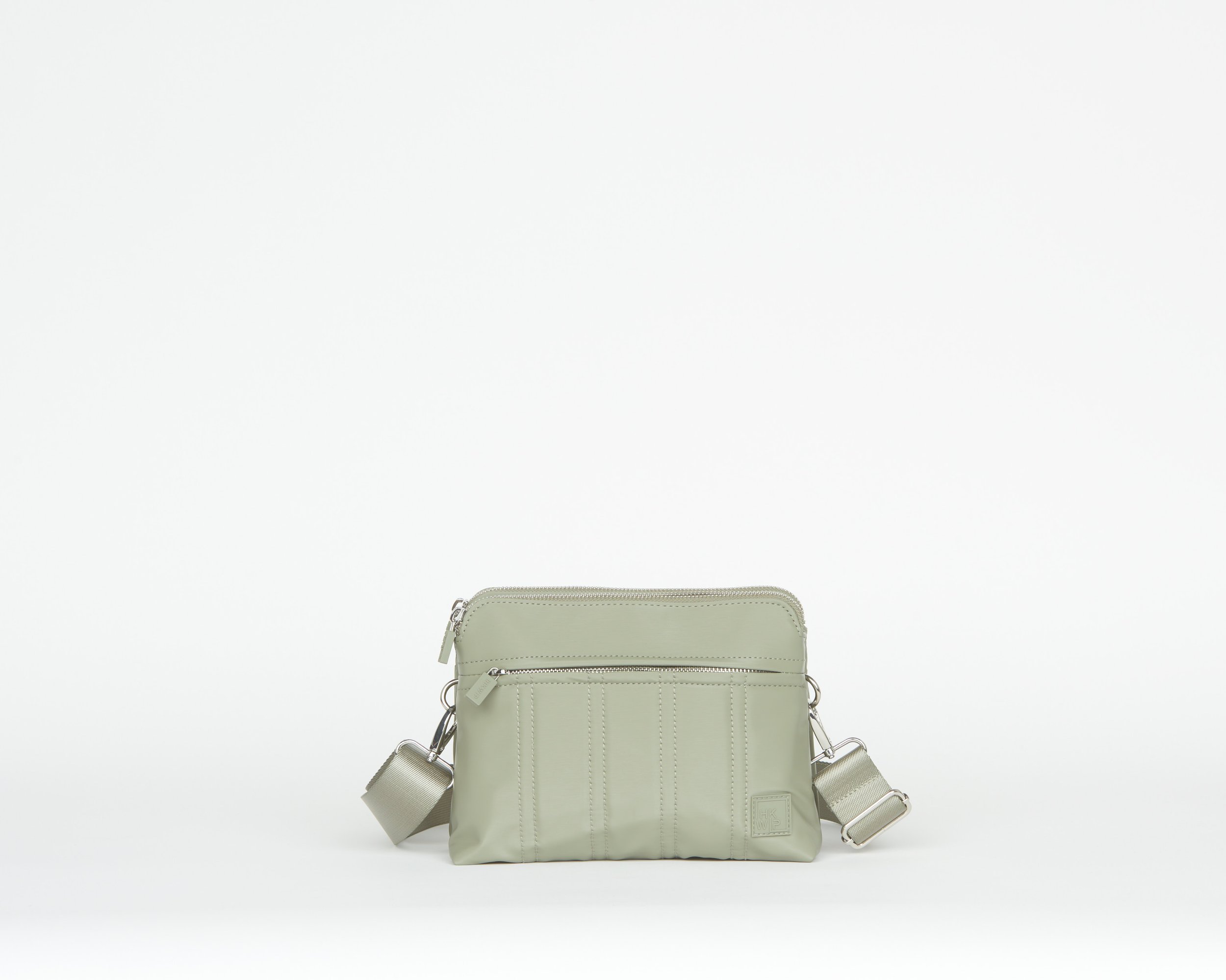 THE CITY CHIC DOUBLE ENTRY CROSSBODY - METALLIC ARMY SAGE