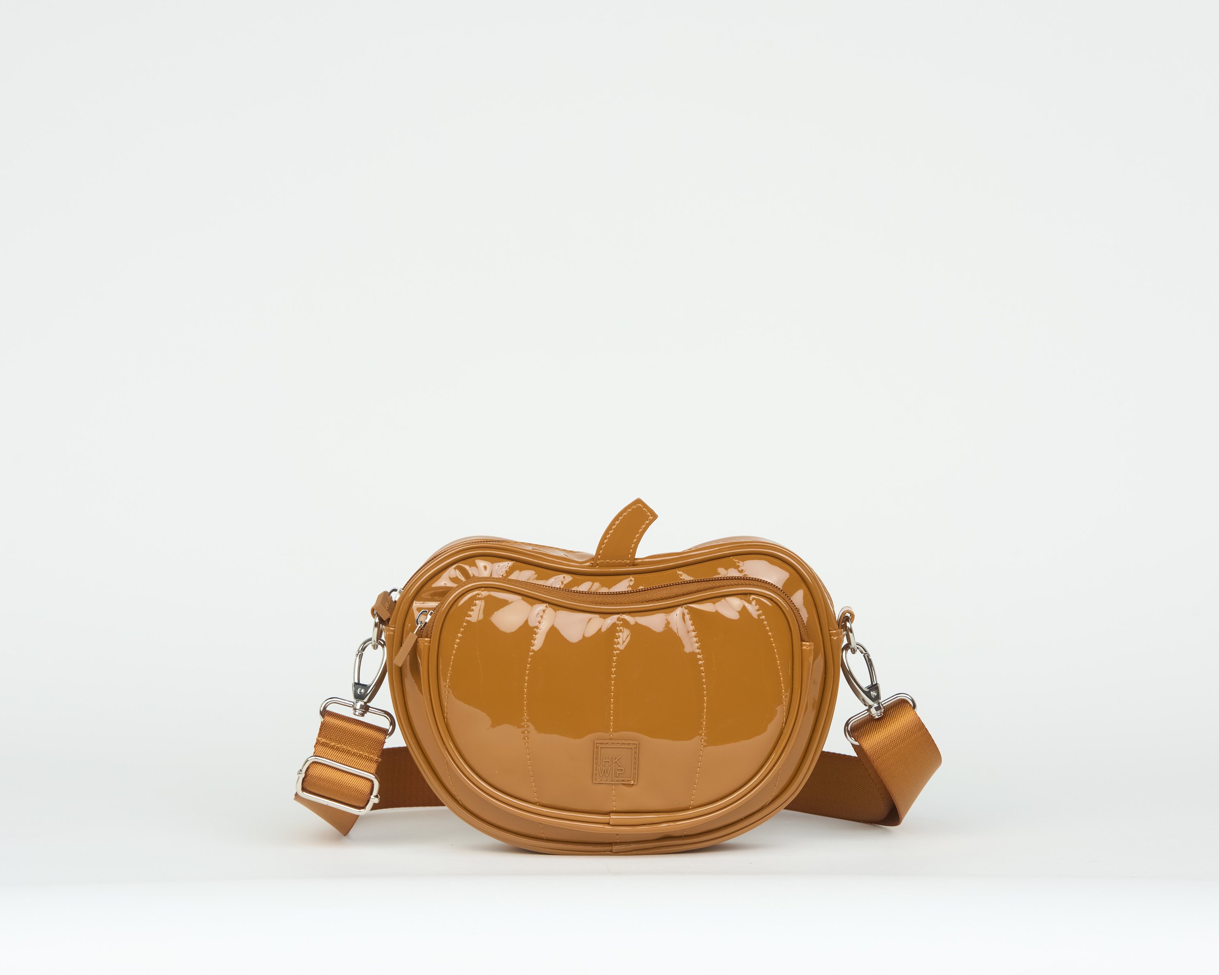 THE PERMISSION TO PUMPKIN CROSSBODY - PATENT CARAMEL