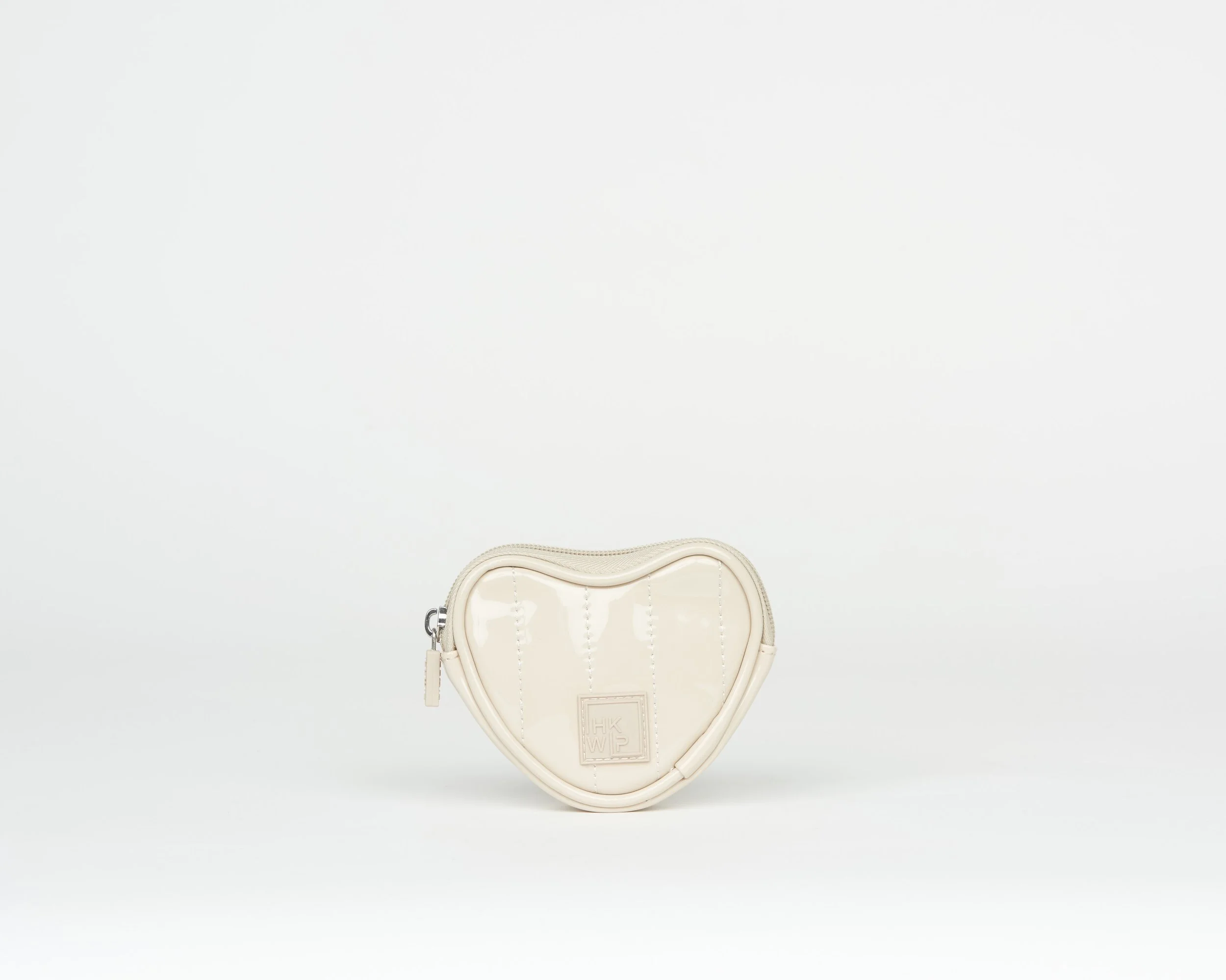 THE BE MY VALENTINE HEART POUCH - PATENT SAND