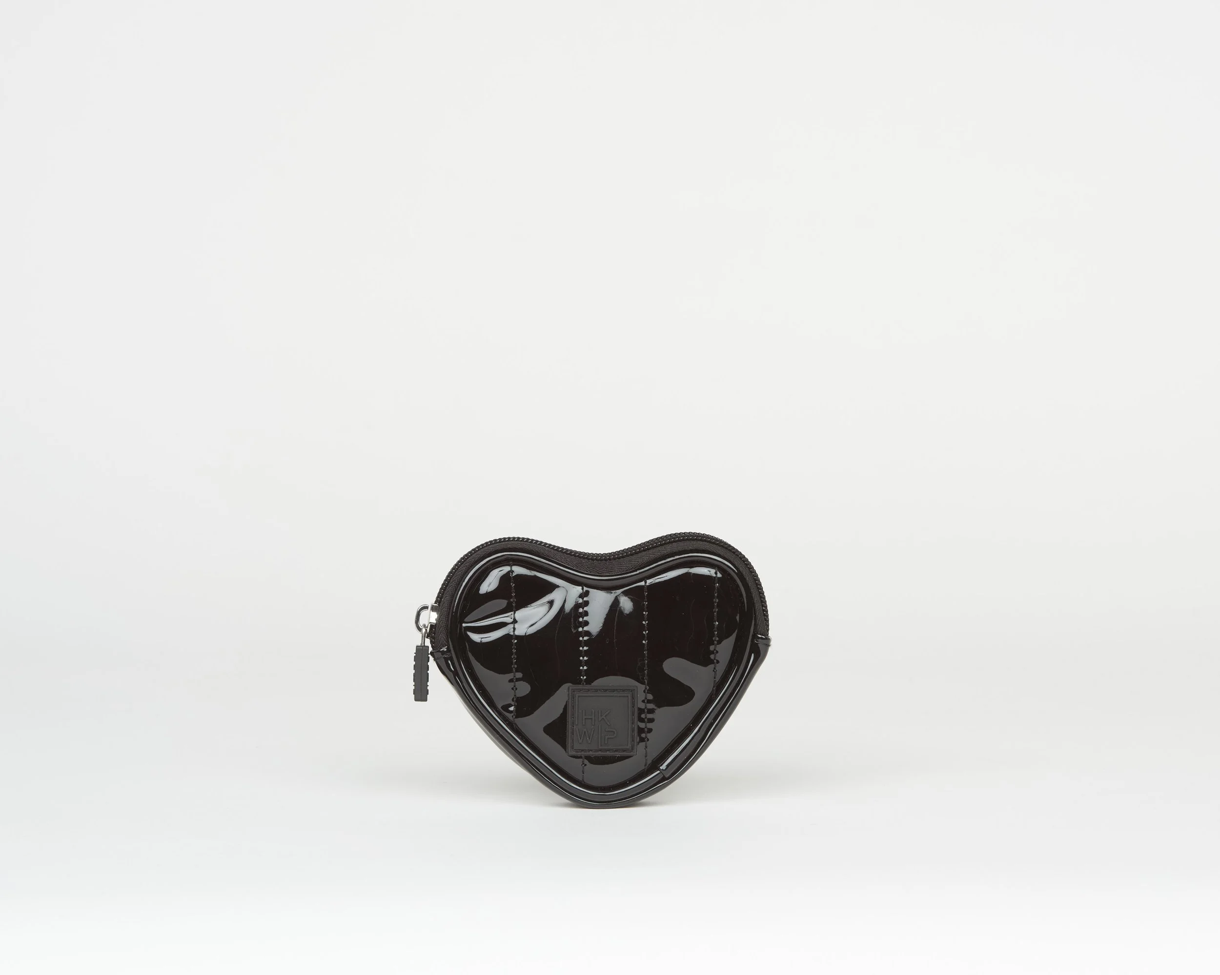 THE BE MY VALENTINE HEART POUCH - PATENT BLACK