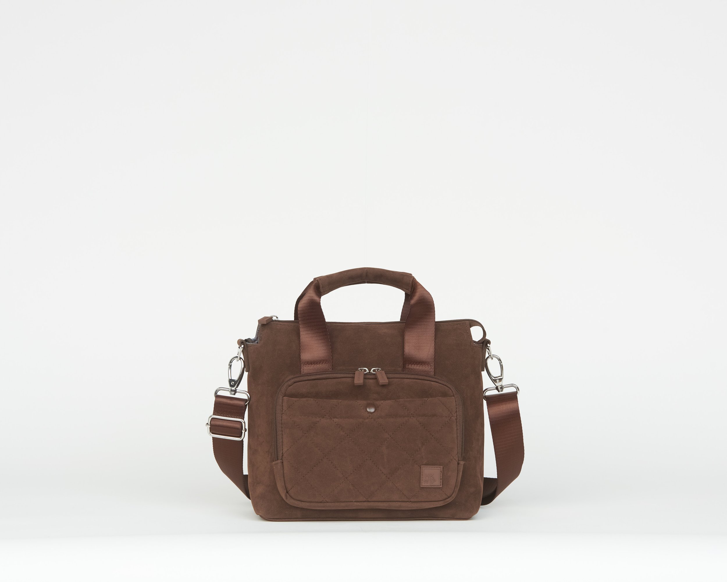 THE SUEDE MINI TOTE WITH CROSSBODY STRAP - BROWN SUEDE