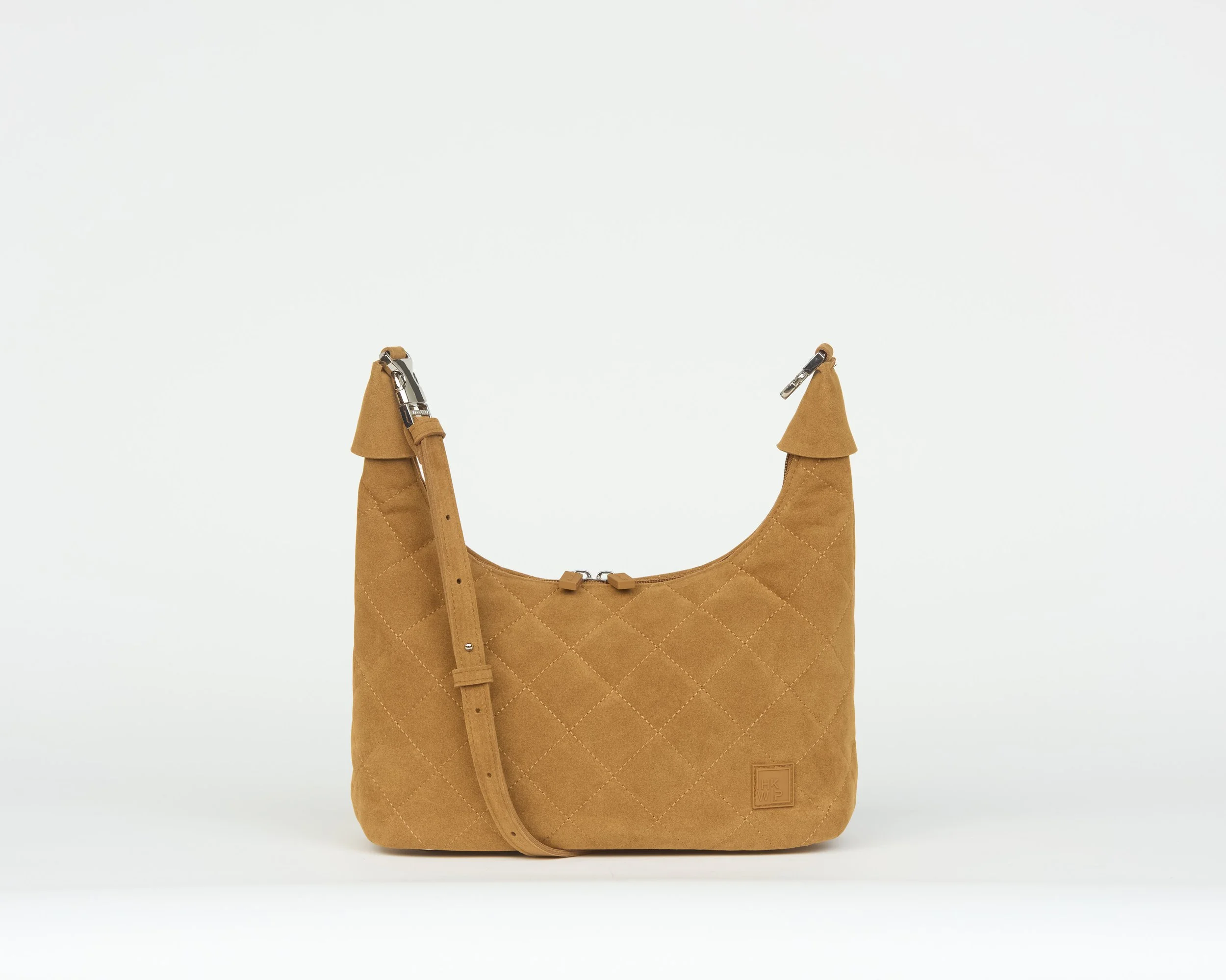 THE CLIQUE CONVERTIBLE QUILTED CROSSBODY - SADDLE SUEDE