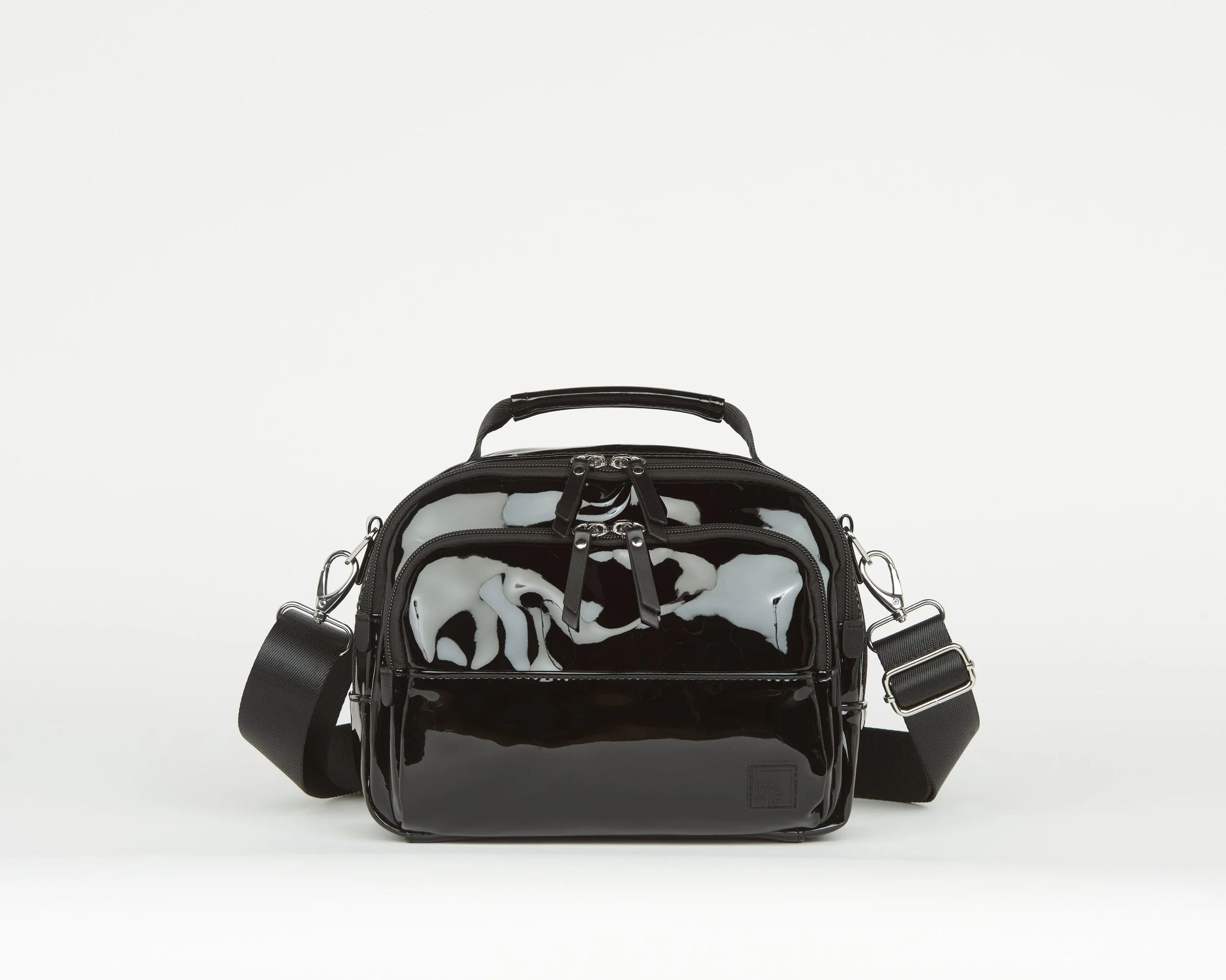 THE XL COSMO TOP HANDLE CROSSBODY - PATENT BLACK