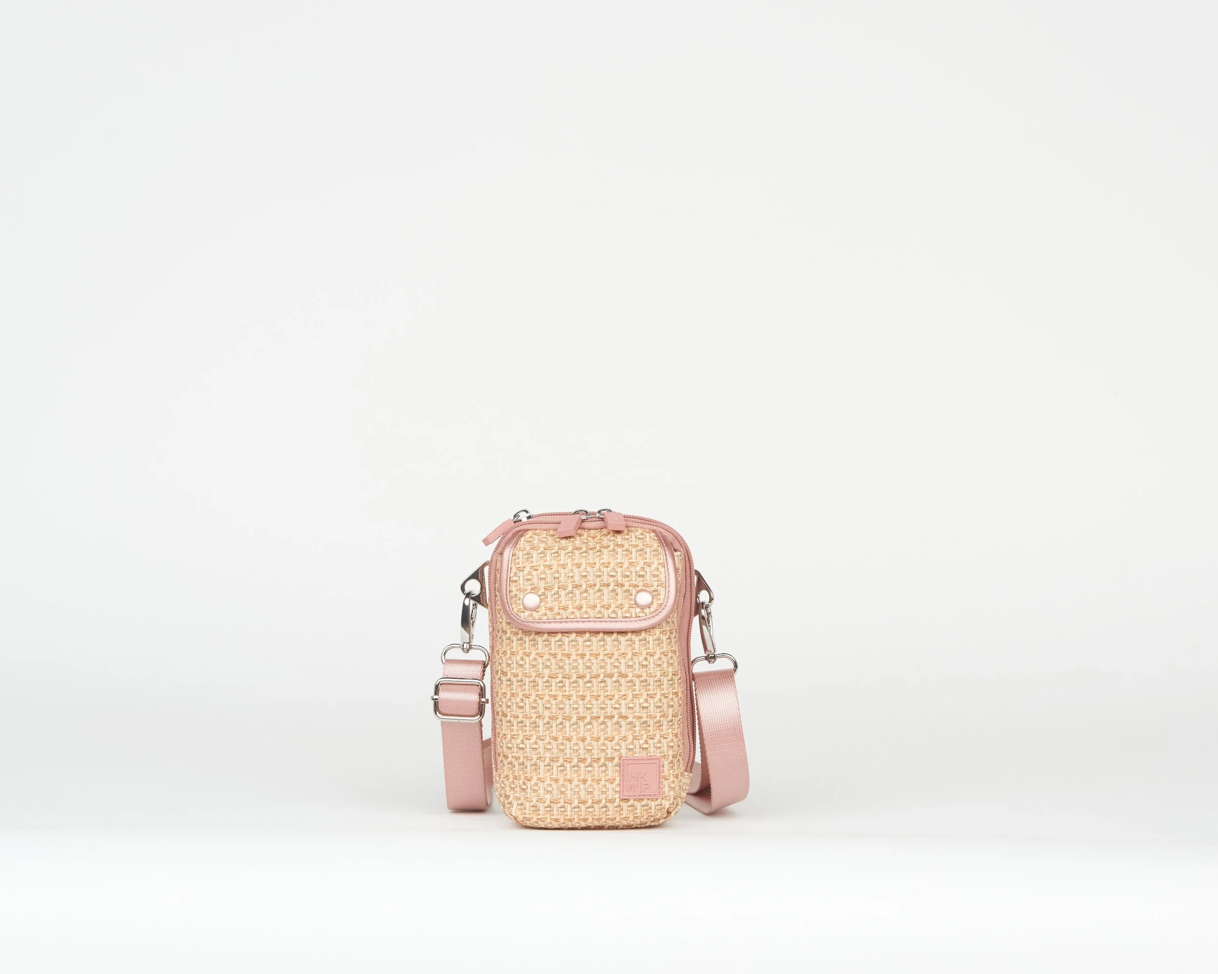 THE RAFFIA EVERYDAY ESSENTIALS CROSSBODY - METALLIC ROSE GOLD