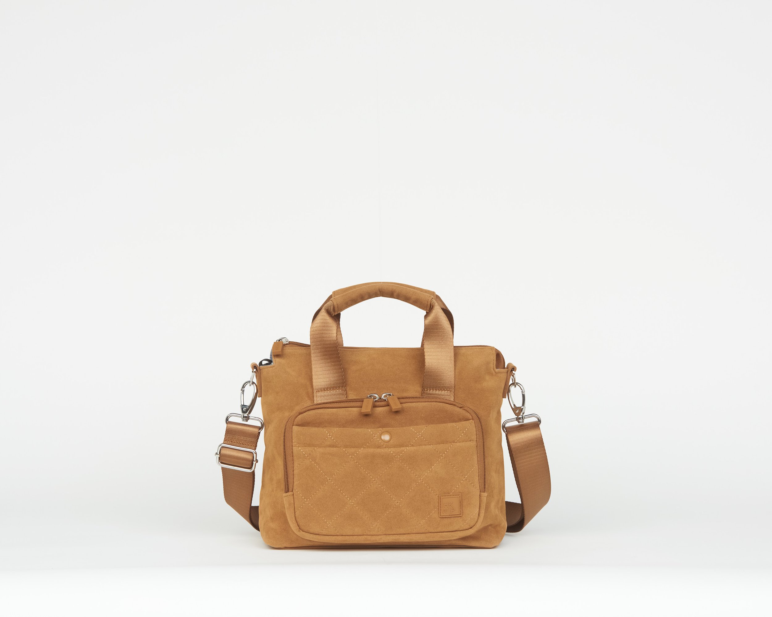 THE SUEDE MINI TOTE WITH CROSSBODY STRAP - SADDLE SUEDE