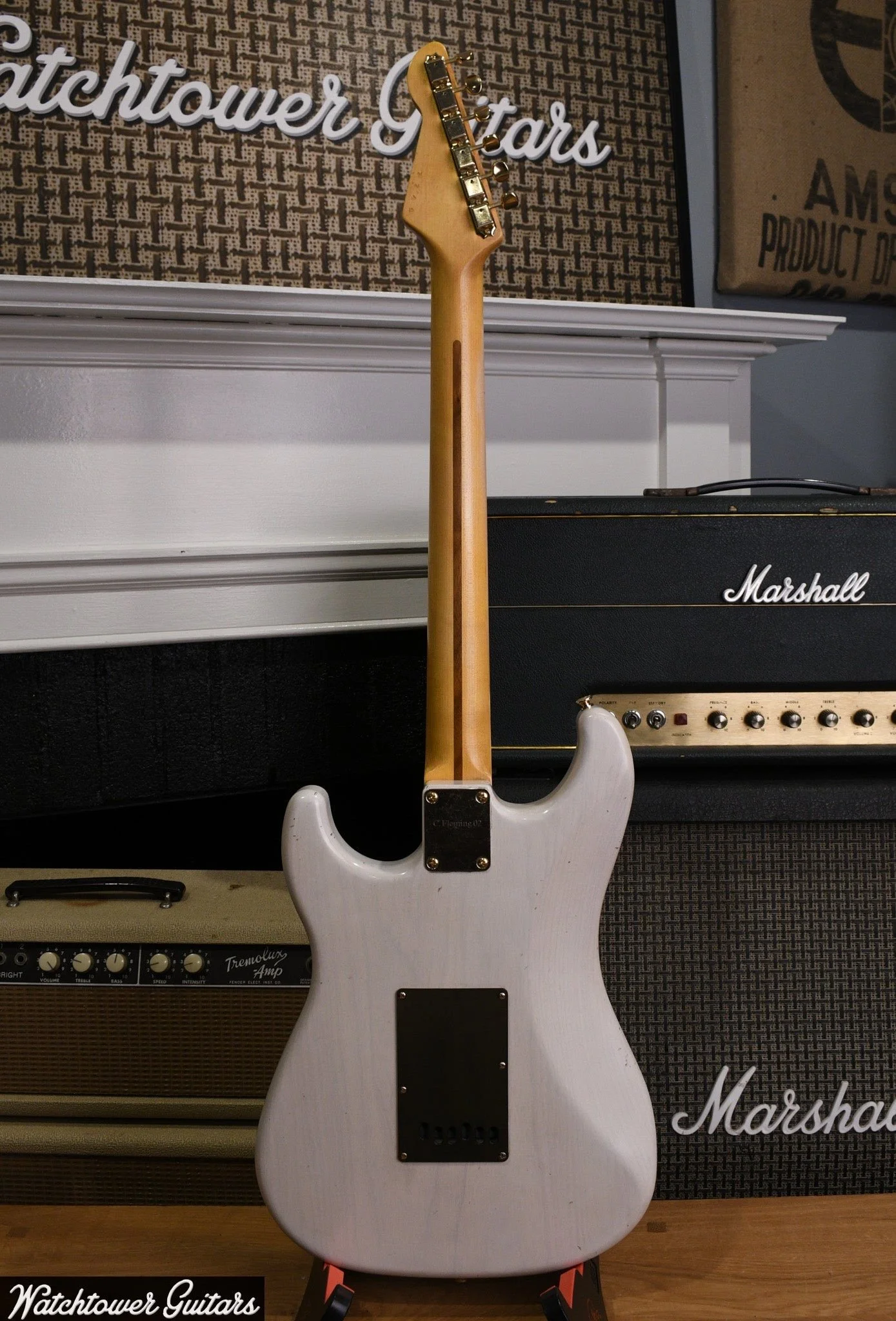 Chris Fleming Series Saticoy in Oly White By LSL Instruments. Sold by Watchtower Guitars 
