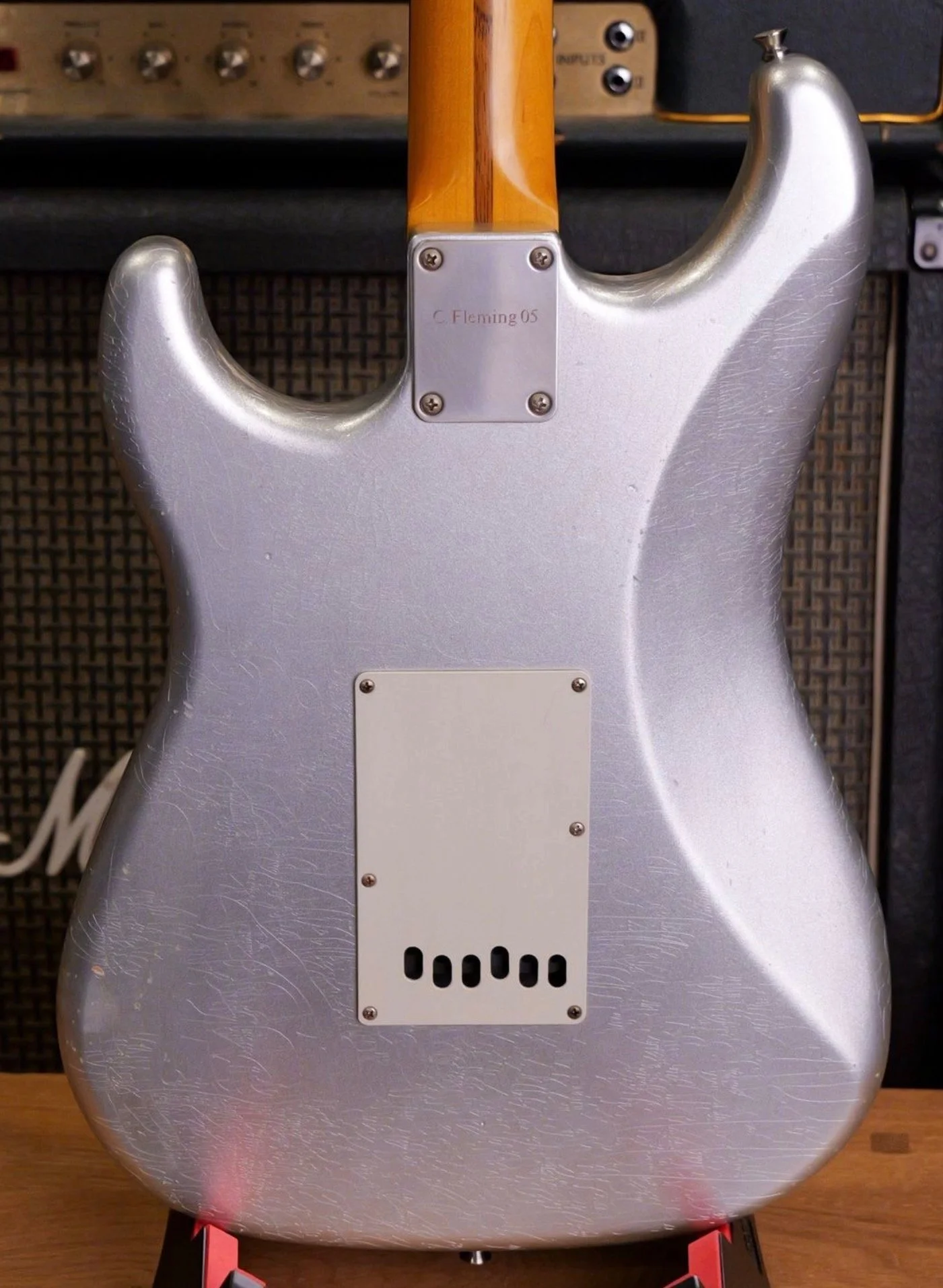 Chris Fleming Series Saticoy in Silver By LSL Instruments. Sold by Watchtower Guitars 