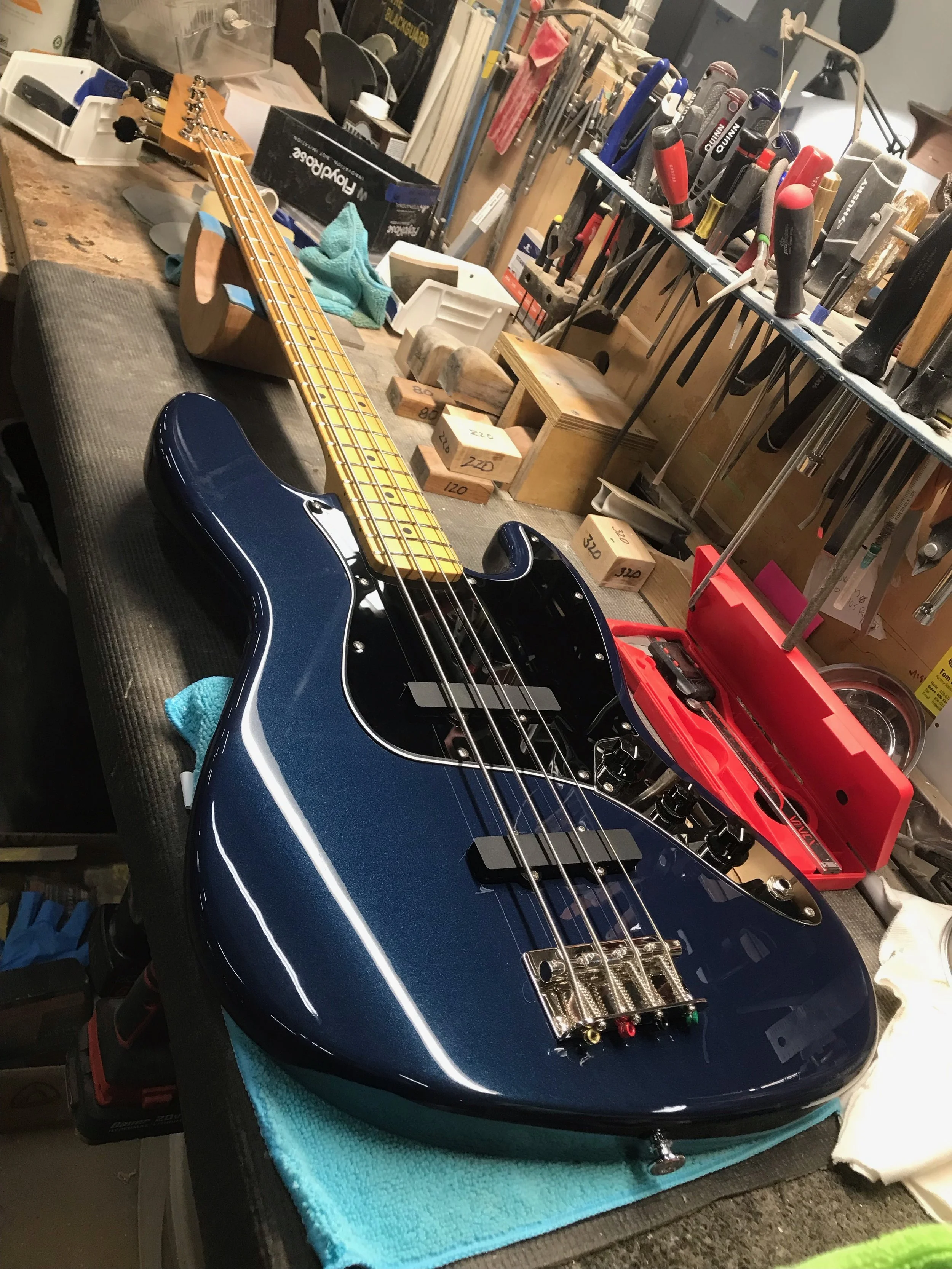 LSL Valencia 4 String bass blue metallic color