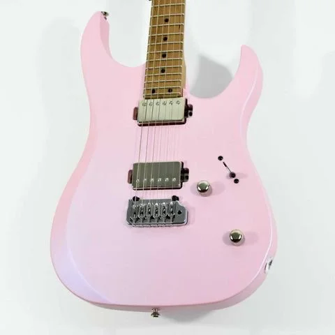 Pink 24 fret guitar by lsl instruments