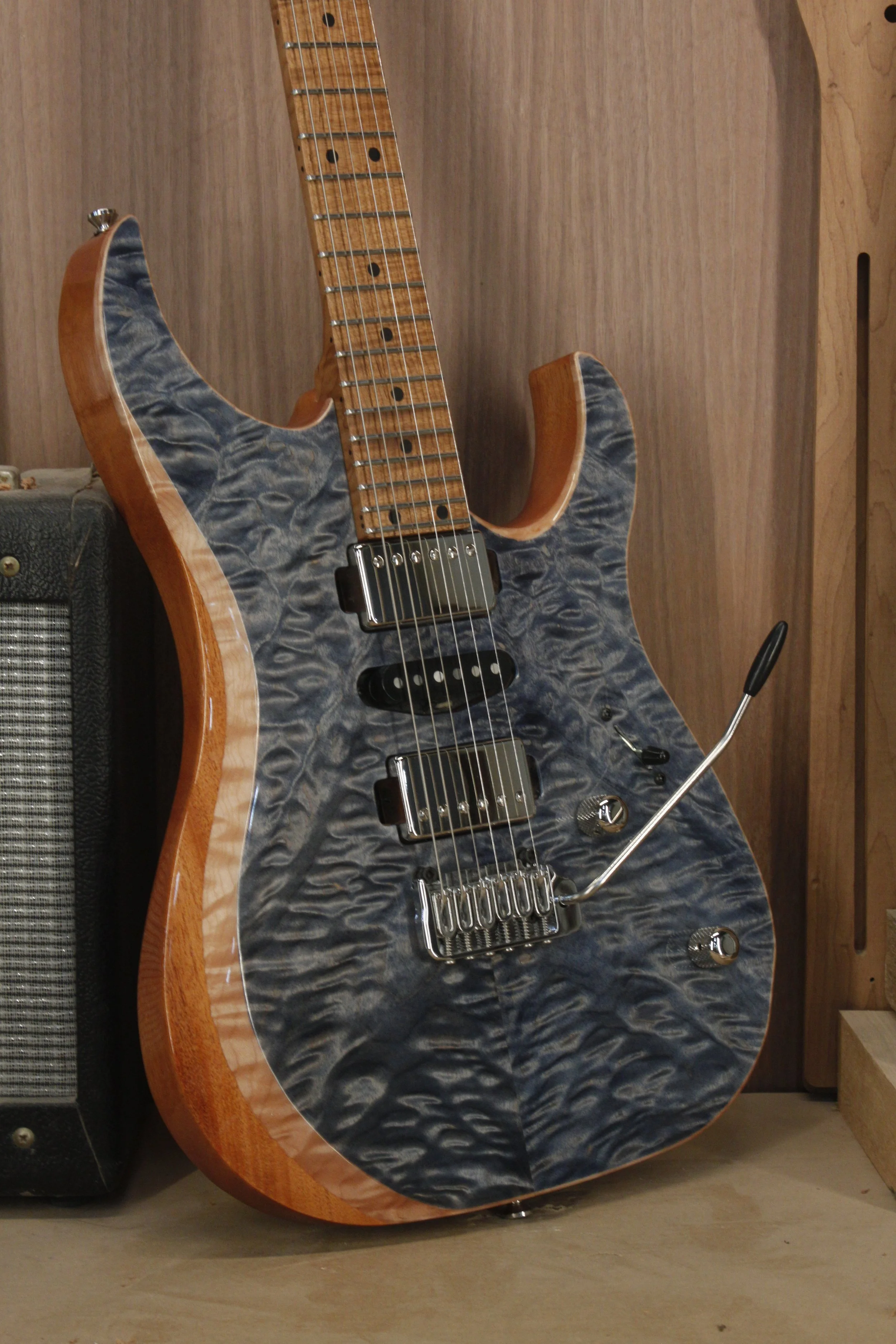LSL instruments XT4DX with quilt maple top and trans denim slate finish