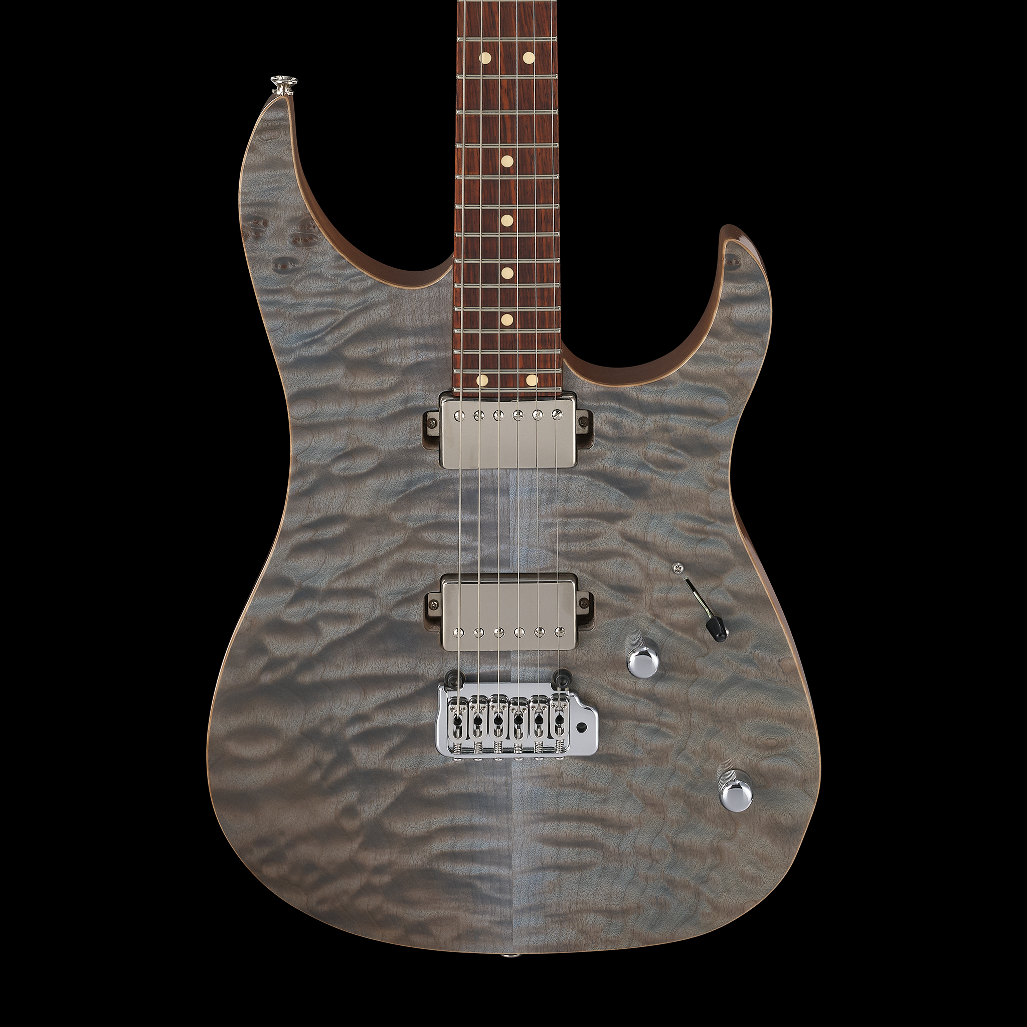 LSL XT4DX with trans blue denim slate on quilted maple and hipshot tremolo
