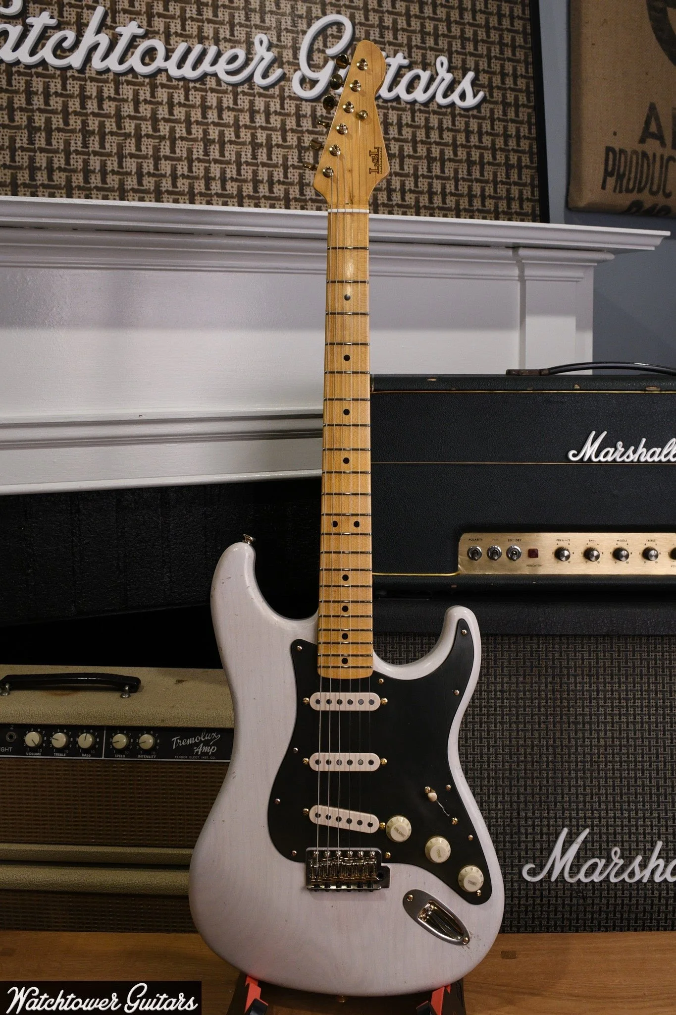Chris Fleming Series Saticoy in Oly White By LSL Instruments. Sold by Watchtower Guitars 