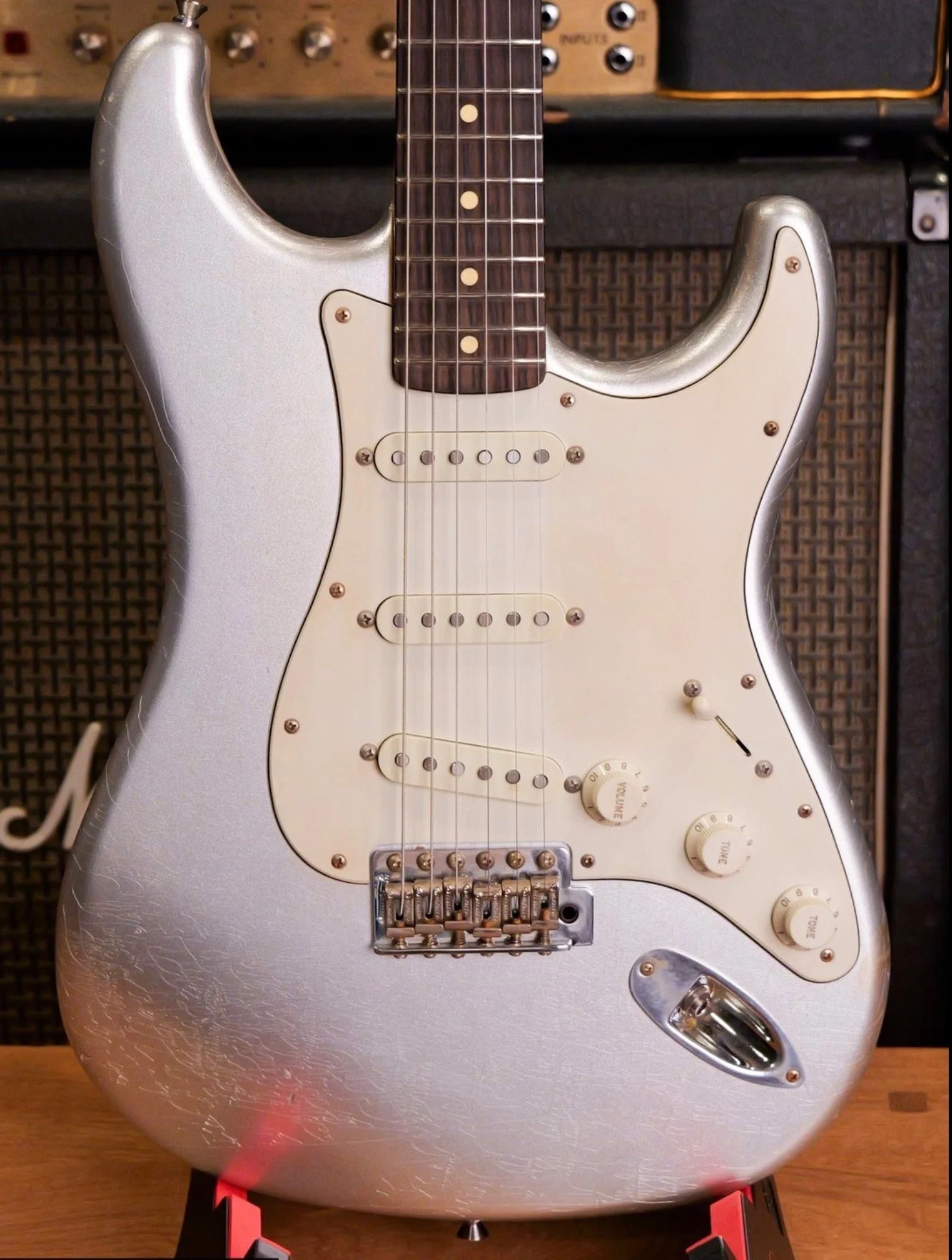 Chris Fleming Series Saticoy in Silver By LSL Instruments. Sold by Watchtower Guitars 