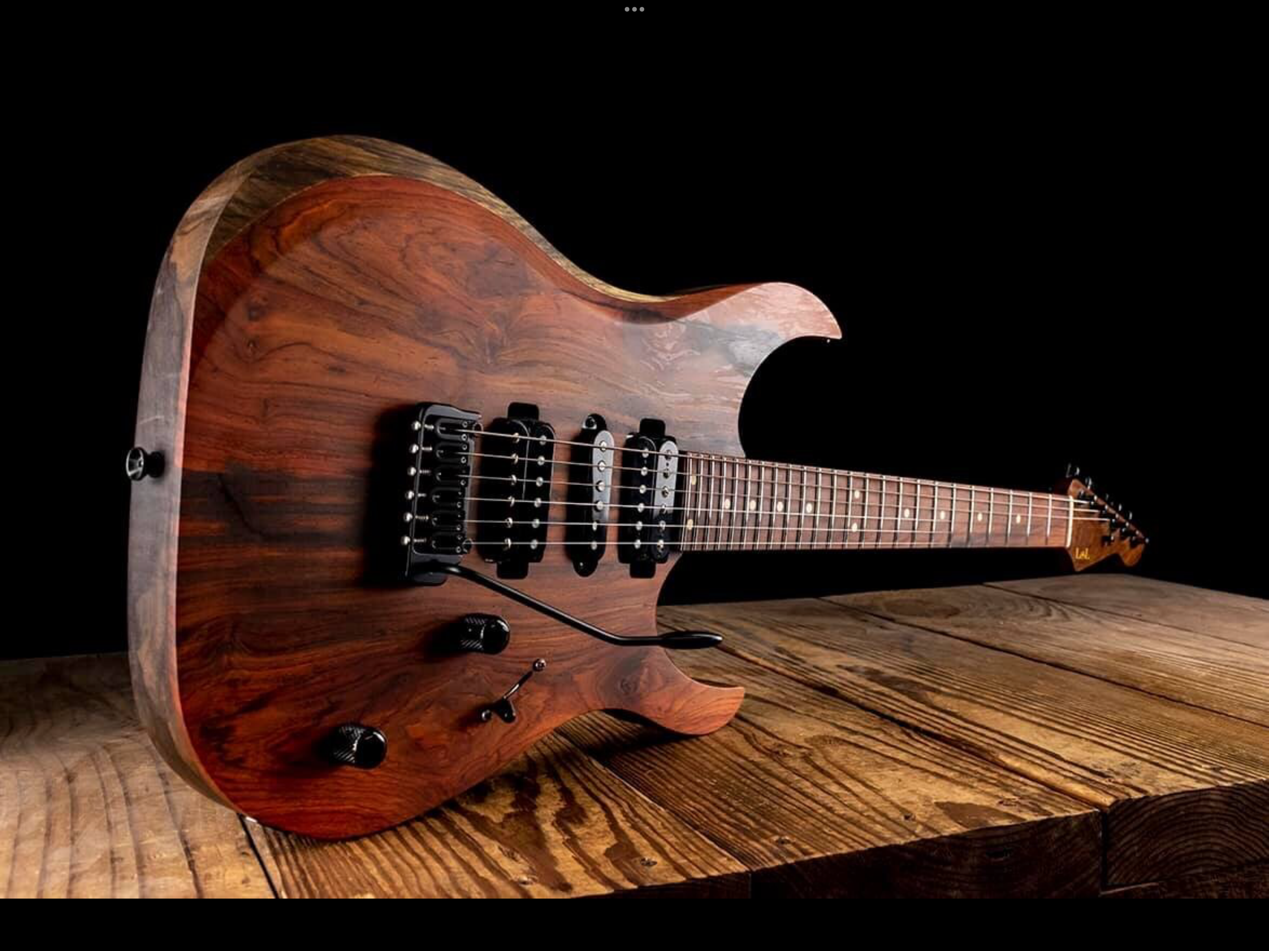 LSL Instruments XT models are modern super s style guitars with 22 or 24 frets and loads of exotic upgrade options. Cocobolo and black Limba, mahogany, quilted maple and custom finishes are common. Ebony or pale moon ebony  or macassar ebony availabl