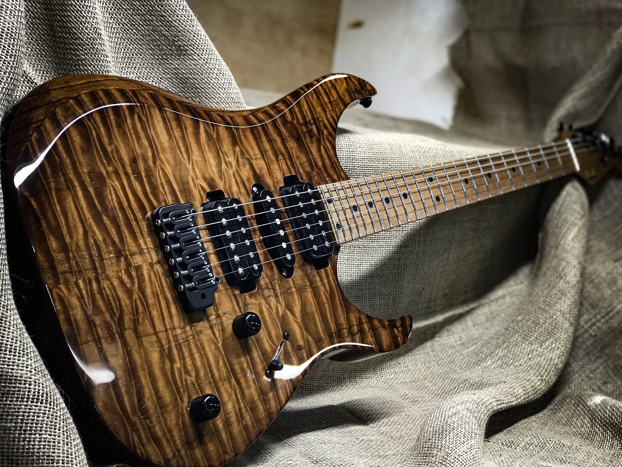 Fully roasted 24 fret guitar by lsl instruments with hipshot hardware