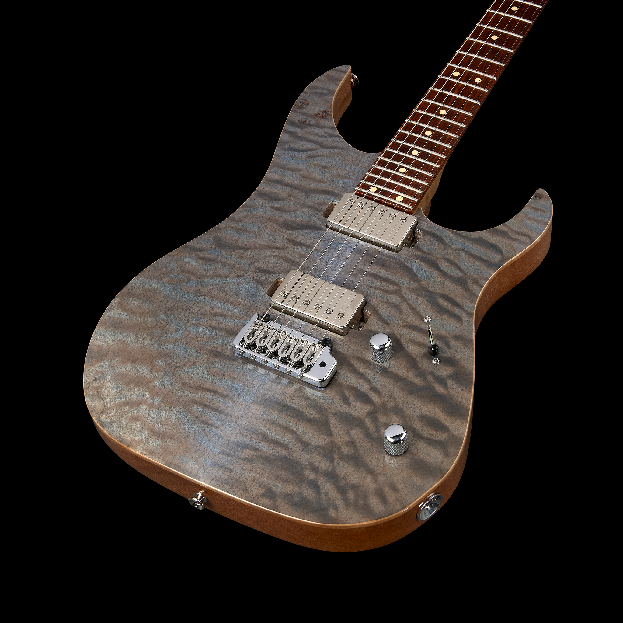 LSL XT4DX with quilt maple top and trans denim finish