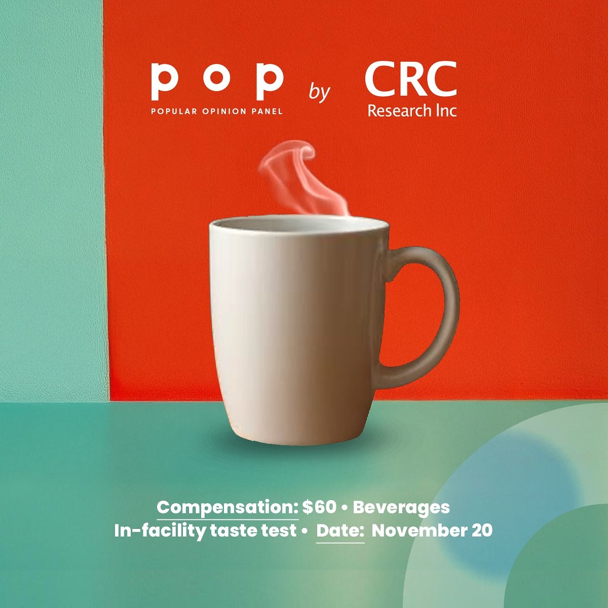 Hey Vancouver! 
 
We are conducting a paid taste test on the topic of food products.
 
More info, including the pre-screening survey, can be found at the link in our bio ‼️
 
[Image description: There is a disposable drinking cup. There are some coin