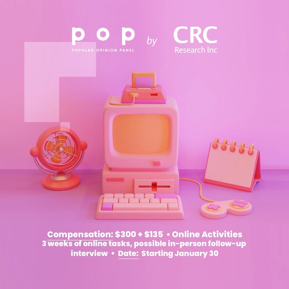 Hey Vancouver
 
We are conducting a paid 3-week long study on the topic of online activities.
 
More info, including the pre-screening survey, can be found at the link in our bio ‼️
 
[Image description: The background is pink. There are some office 