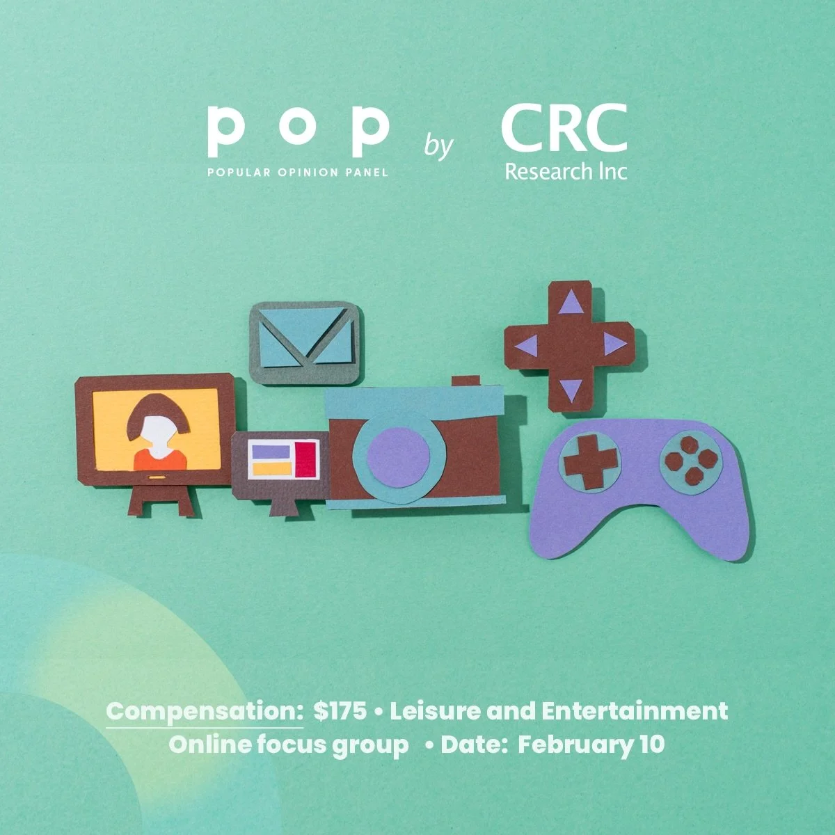 We want to hear your opinion
 
We are conducting a paid online focus group on the topic of leisure and entertainment
 
More info, including the pre-screening survey, can be found at the link in our bio ‼️
 
[Image description: The background is green