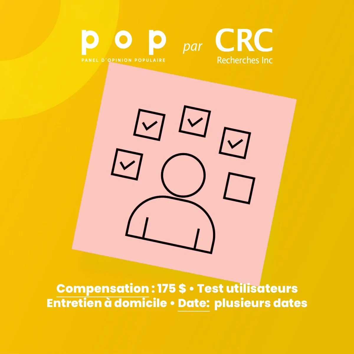 Votre avis nous int&eacute;resse
 
Nous g&eacute;rons un &eacute;tude de march&eacute; &agrave; domicile r&eacute;mun&eacute;r&eacute;e au sujet de test utilisateurs.

Cliquez sur le lien dans notre bio pour plus de d&eacute;tails ‼️
[Description de 