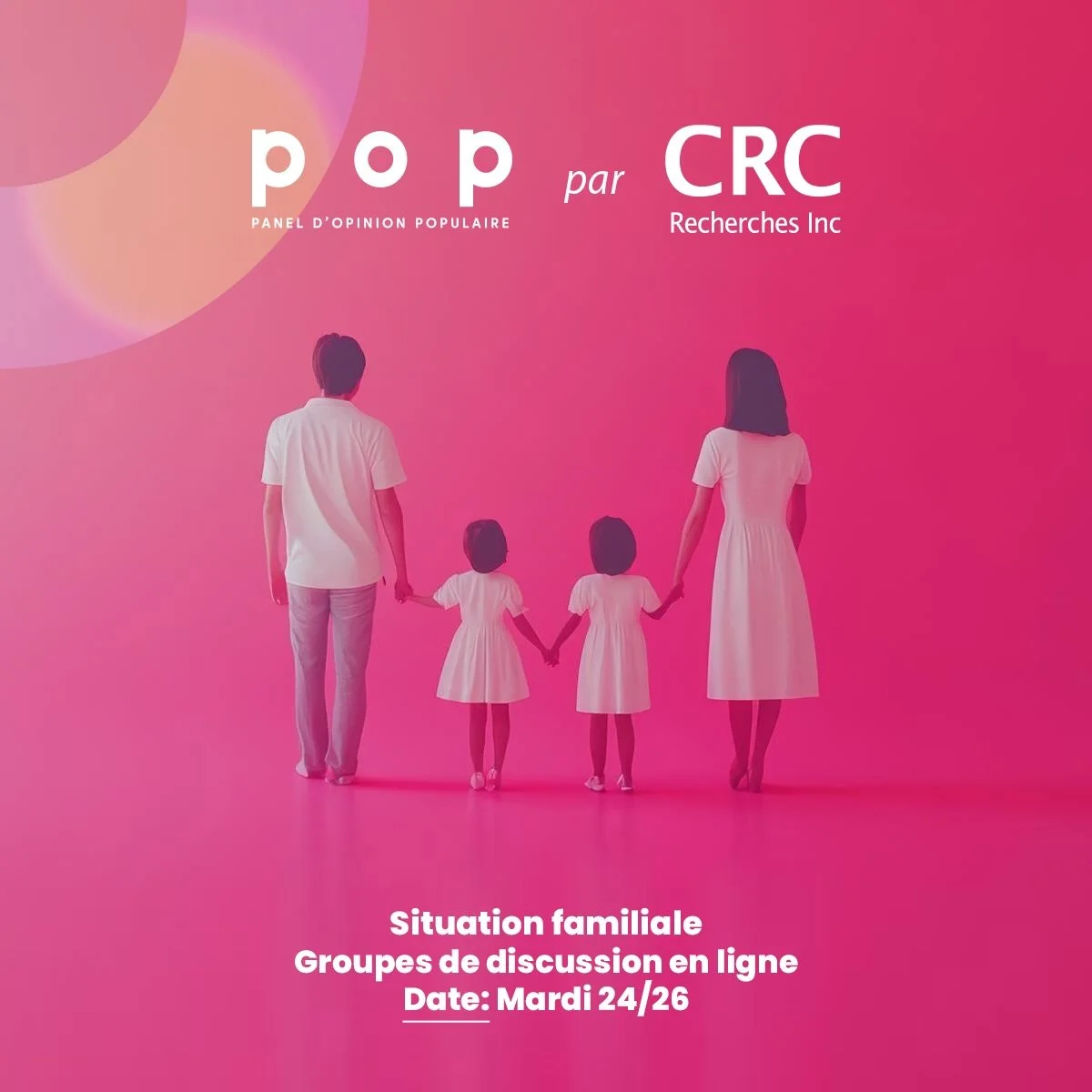 Exprimez-vous avec nous
 
Nous g&eacute;rons un groupe de discussion r&eacute;mun&eacute;r&eacute;e au sujet de Situation familiale au Qu&eacute;bec.

Cliquez sur le lien dans notre bio pour plus de d&eacute;tails ‼️
[Description de l&rsquo;image : L