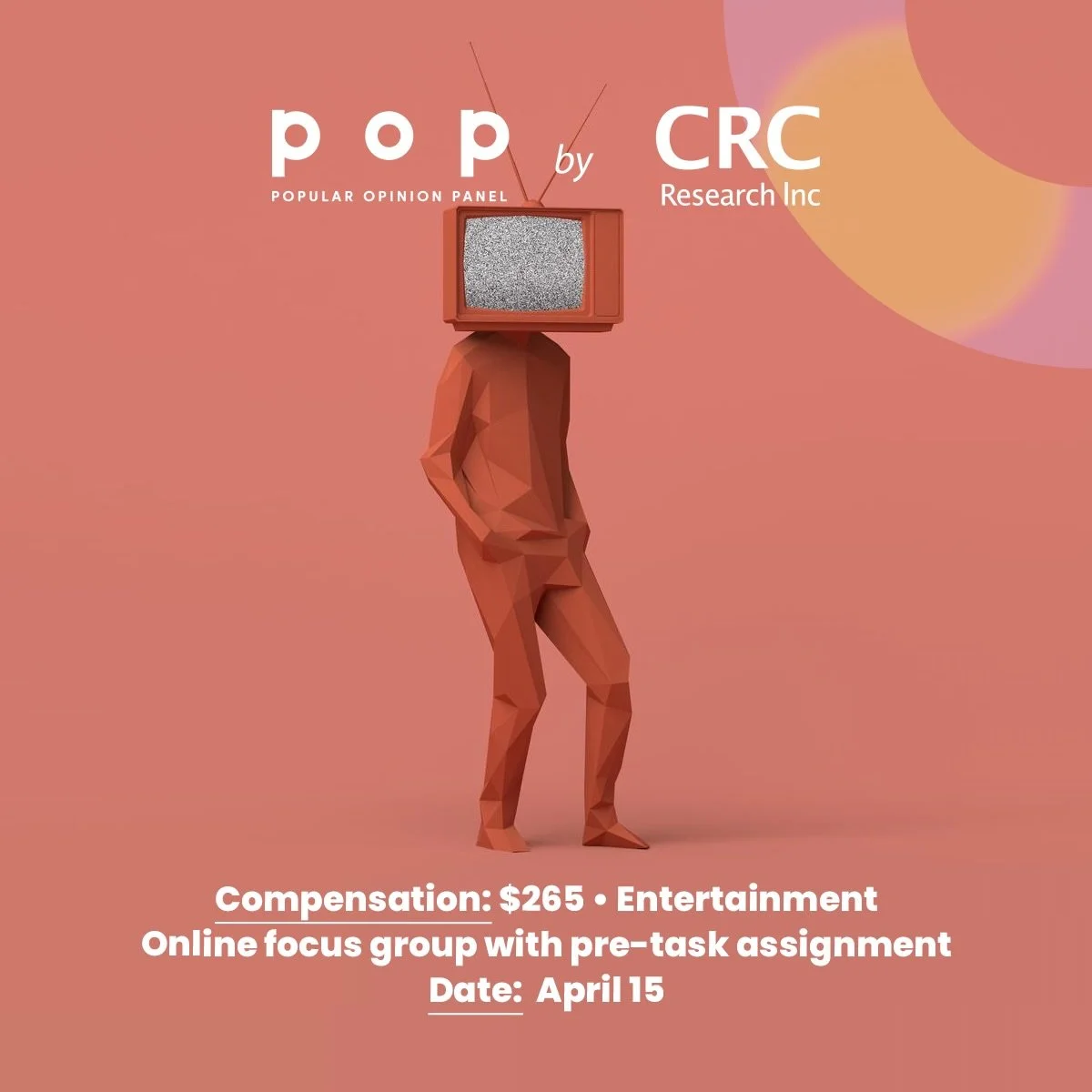 Let&rsquo;s talk about this
&nbsp;
We are conducting a paid focus group with pre-task assignment on the topic of entertainment.
&nbsp;
More info, including the pre-screening survey, can be found at the link in our bio ‼️
&nbsp;
[Image description: Th