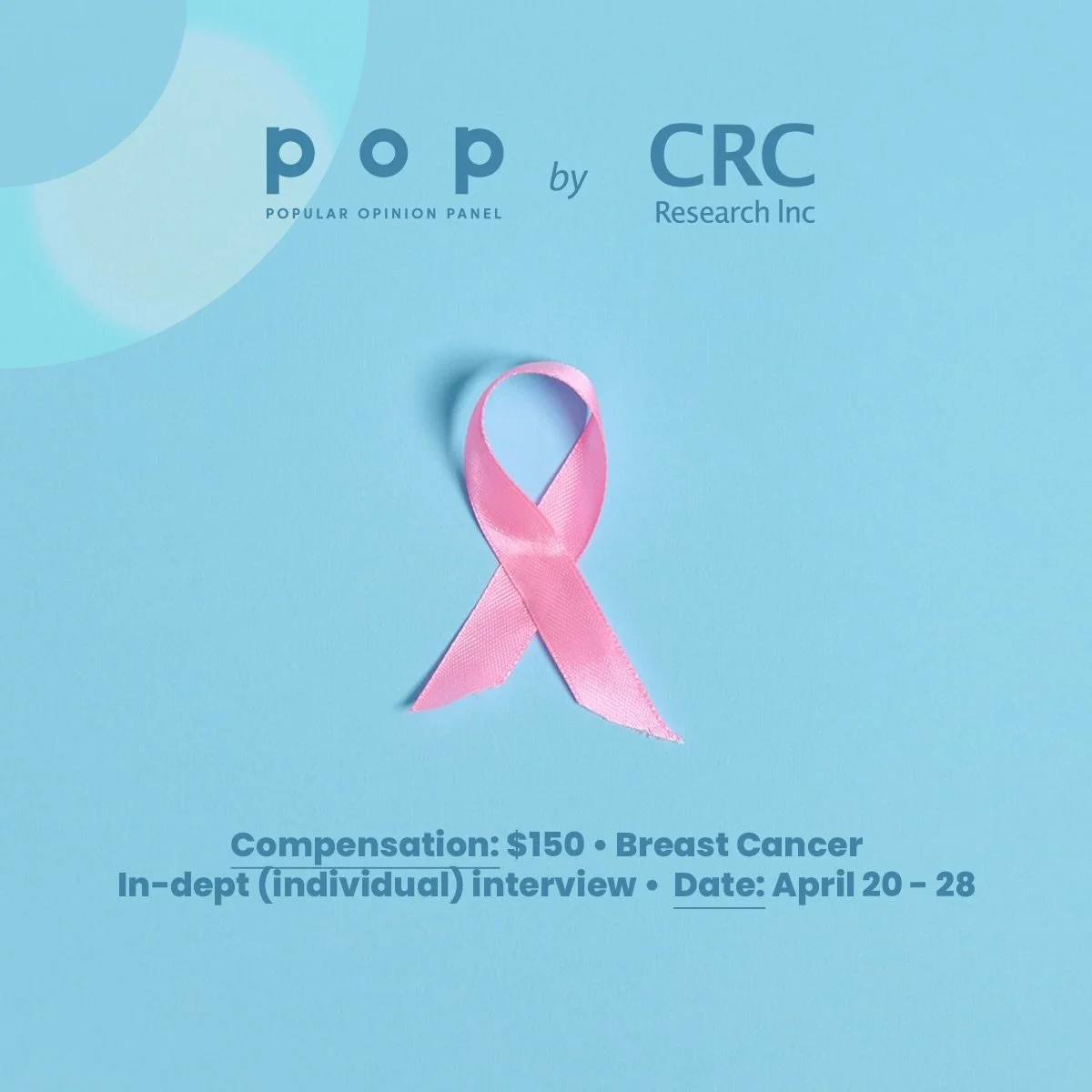 We want to hear you
 
We are conducting a paid one-on-one interview on the topic of breast cancer patient
 
More info, including the pre-screening survey, can be found at the link in our bio ‼️
 
[Image description: The background is blue. There is a