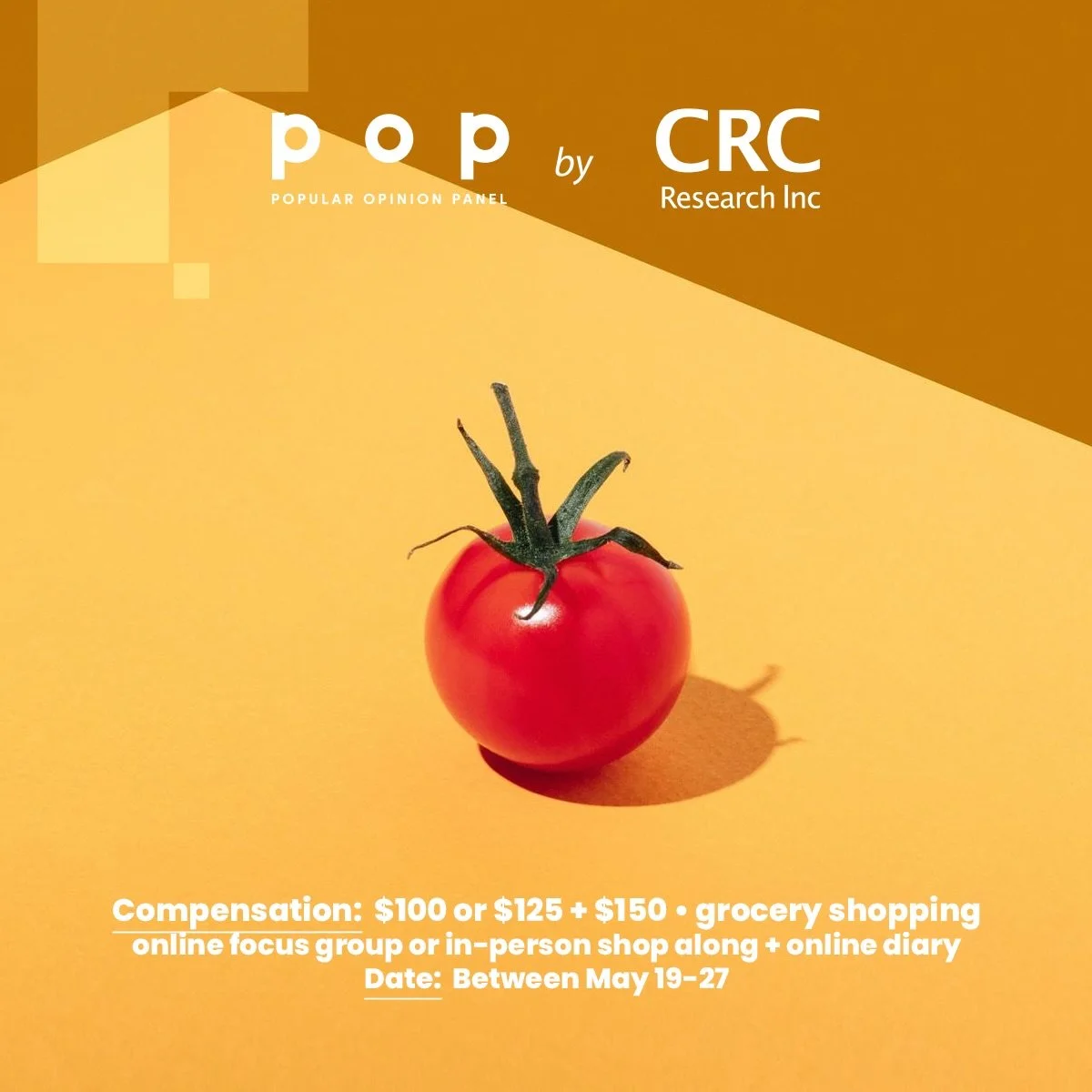 Can you tell us about your habits in this regard?
&nbsp;
We are conducting a paid online focus group or in-person shop along + online diary on the topic of grocery shopping.
&nbsp;
More info, including the pre-screening survey, can be found at the li