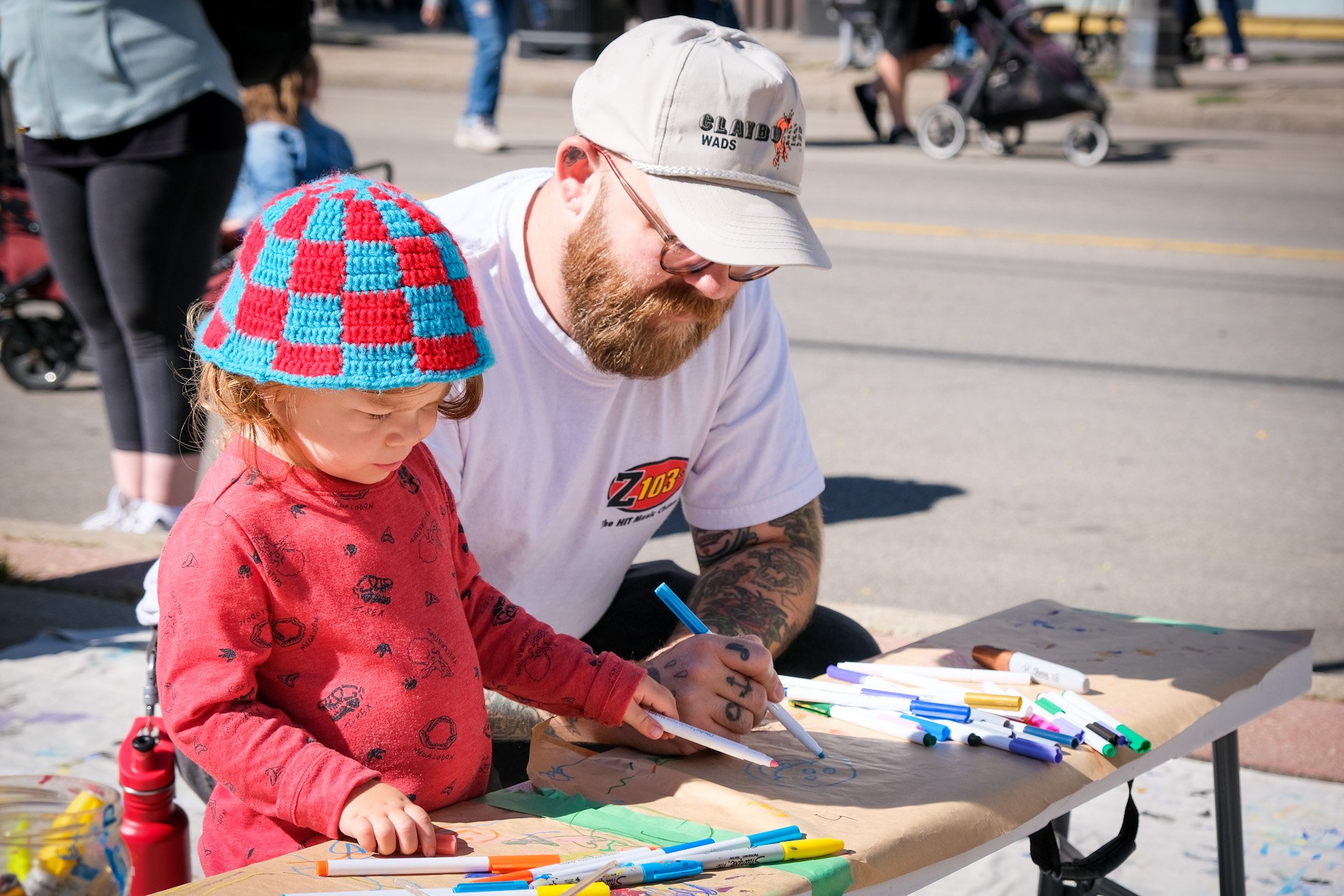 Father Daughter duo working hard 