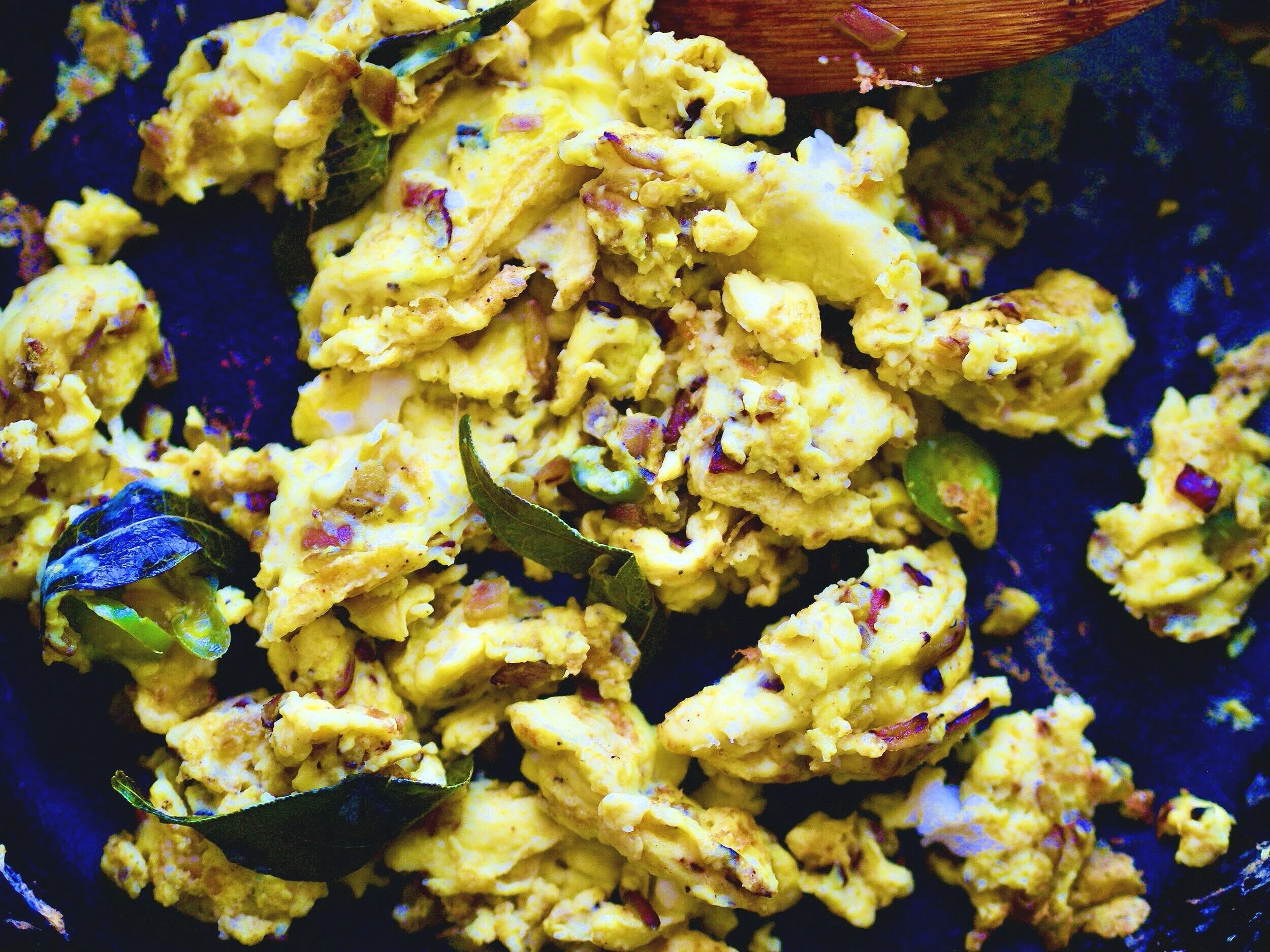 KeralaStyle Spicy Scrambled Eggs — Joby's Test Kitchen