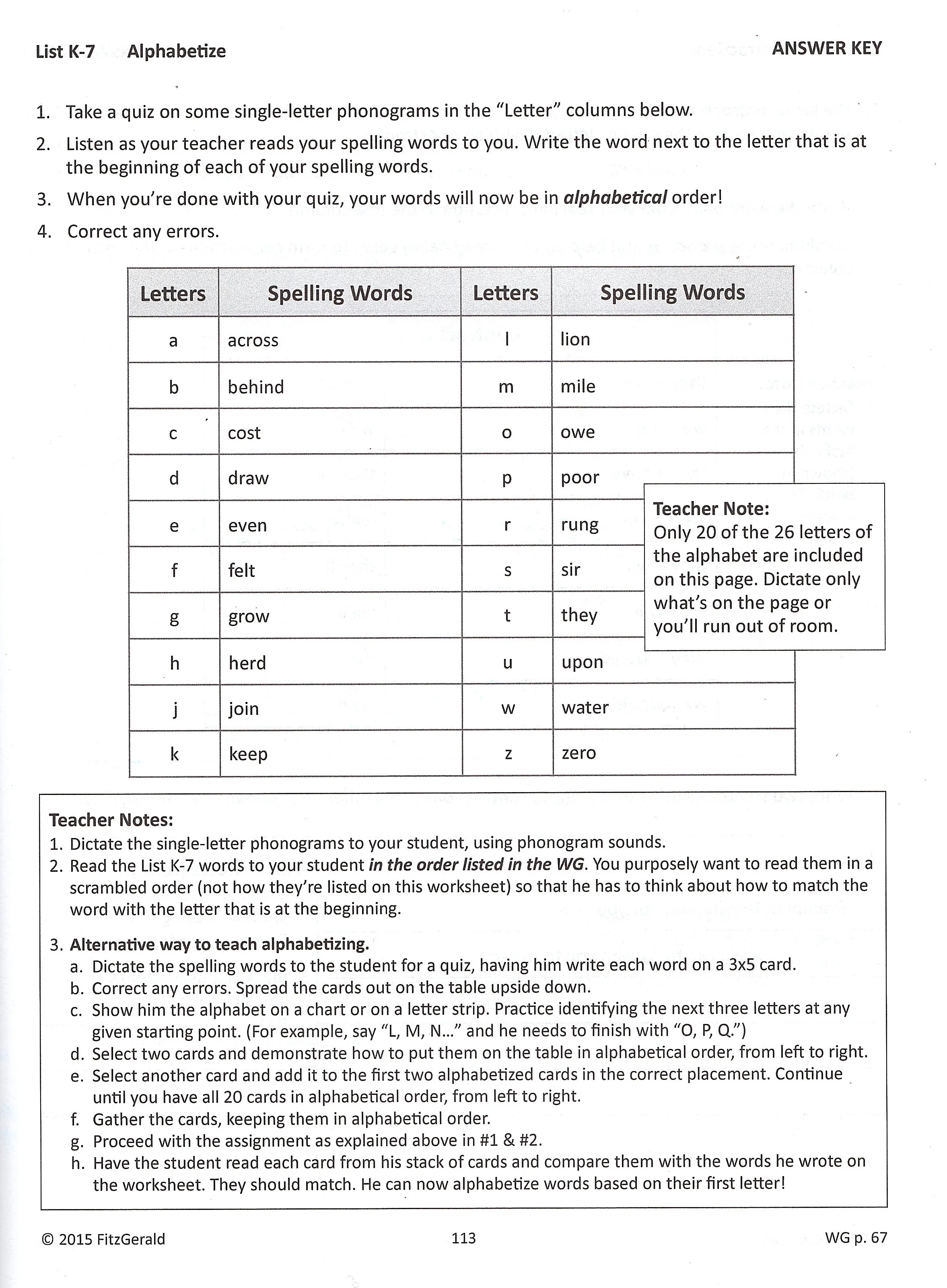 Wise Guide Worksheets A-M