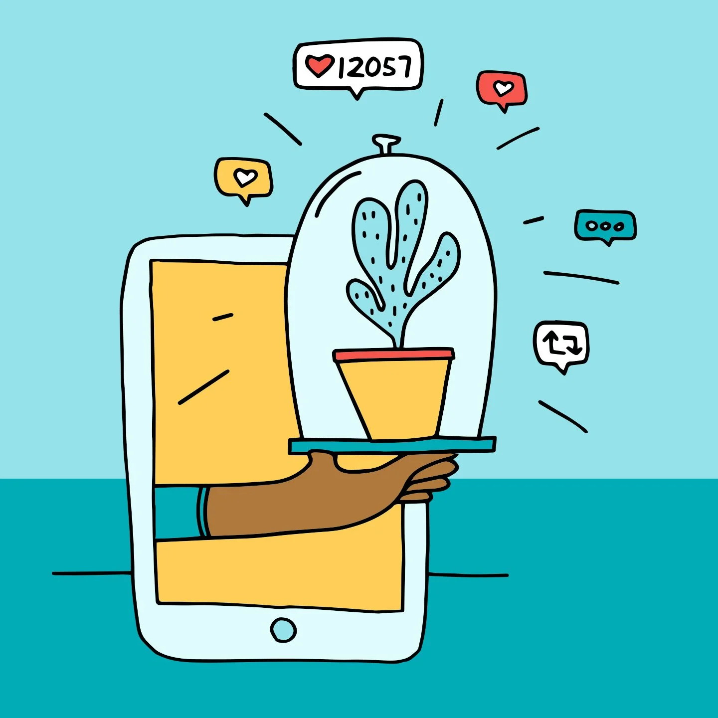 Social media influencers: spot illustration for Canadian Business magazine