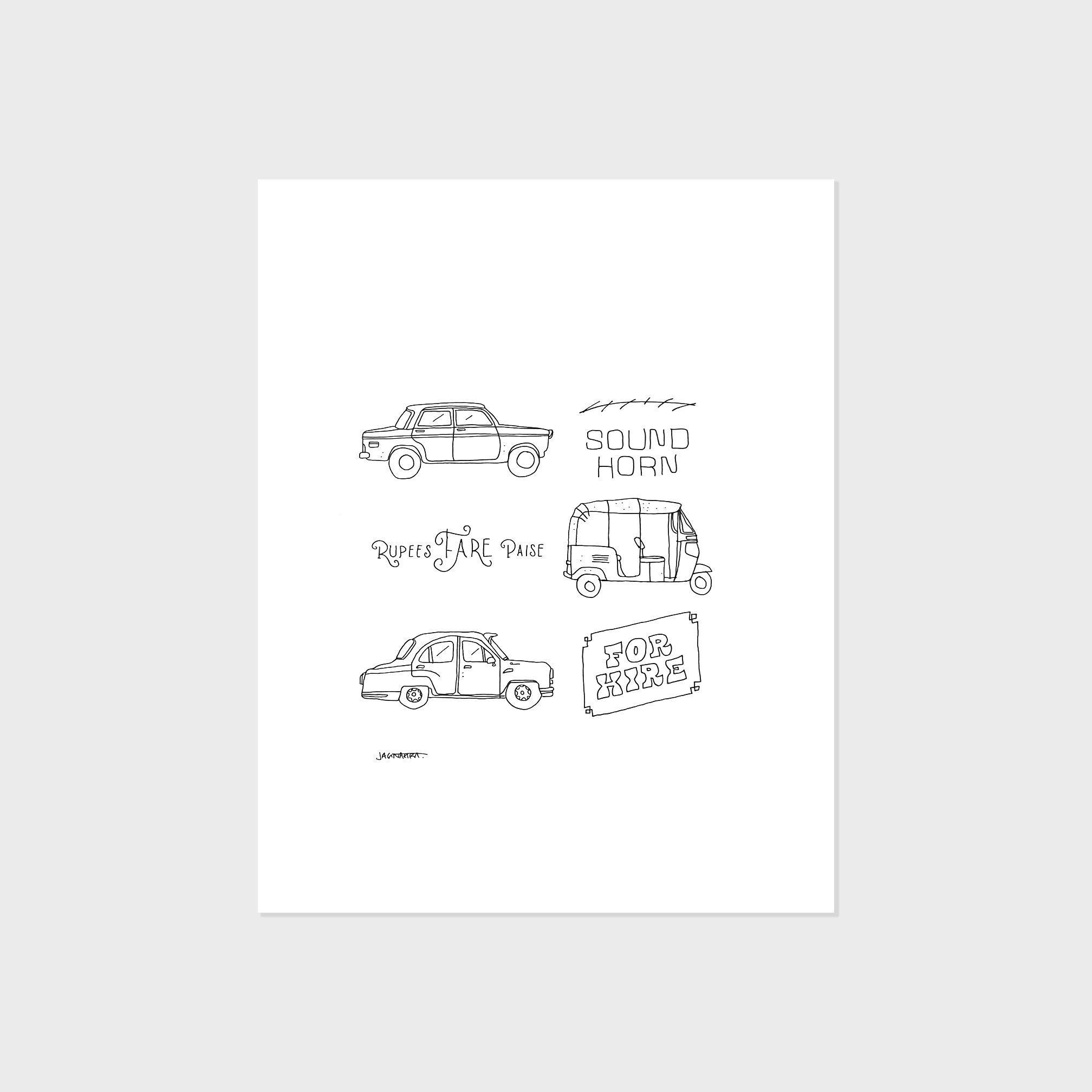 Taxi Service (hand drawn)