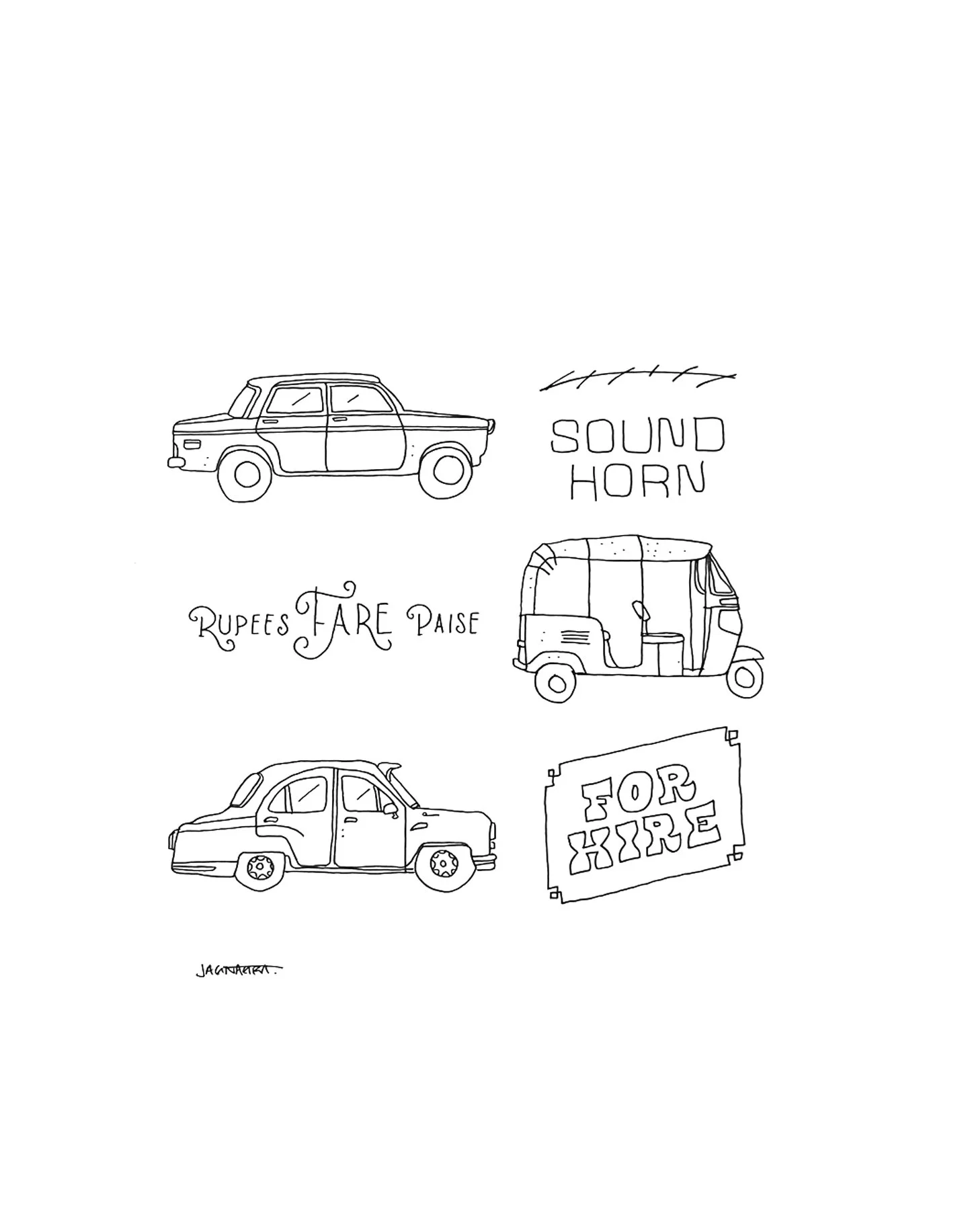 Auto Service (hand drawn)