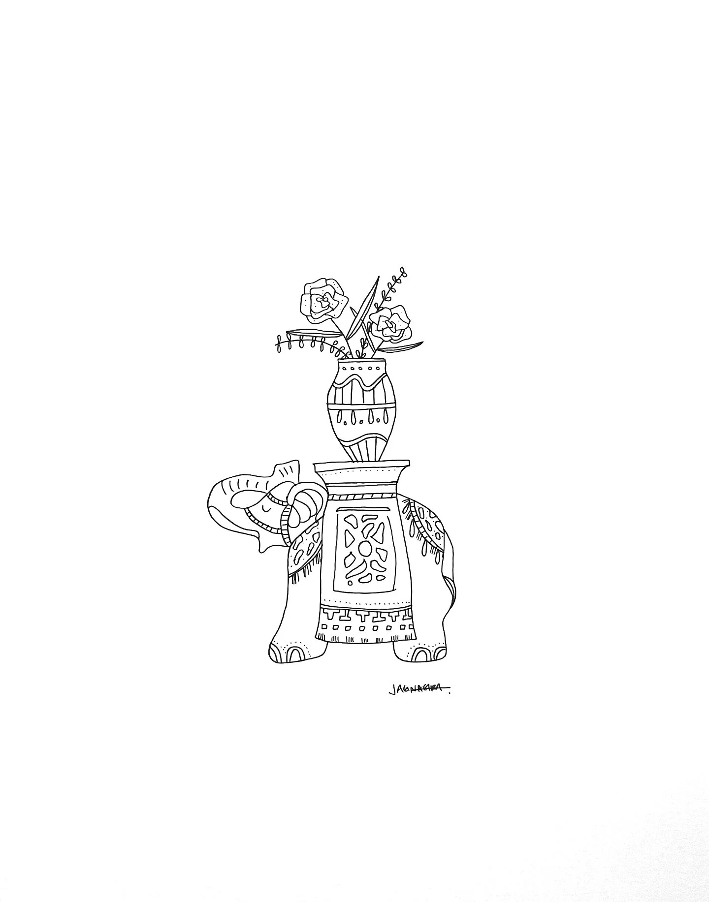 The Elephant in the (Living) Room (hand drawn)