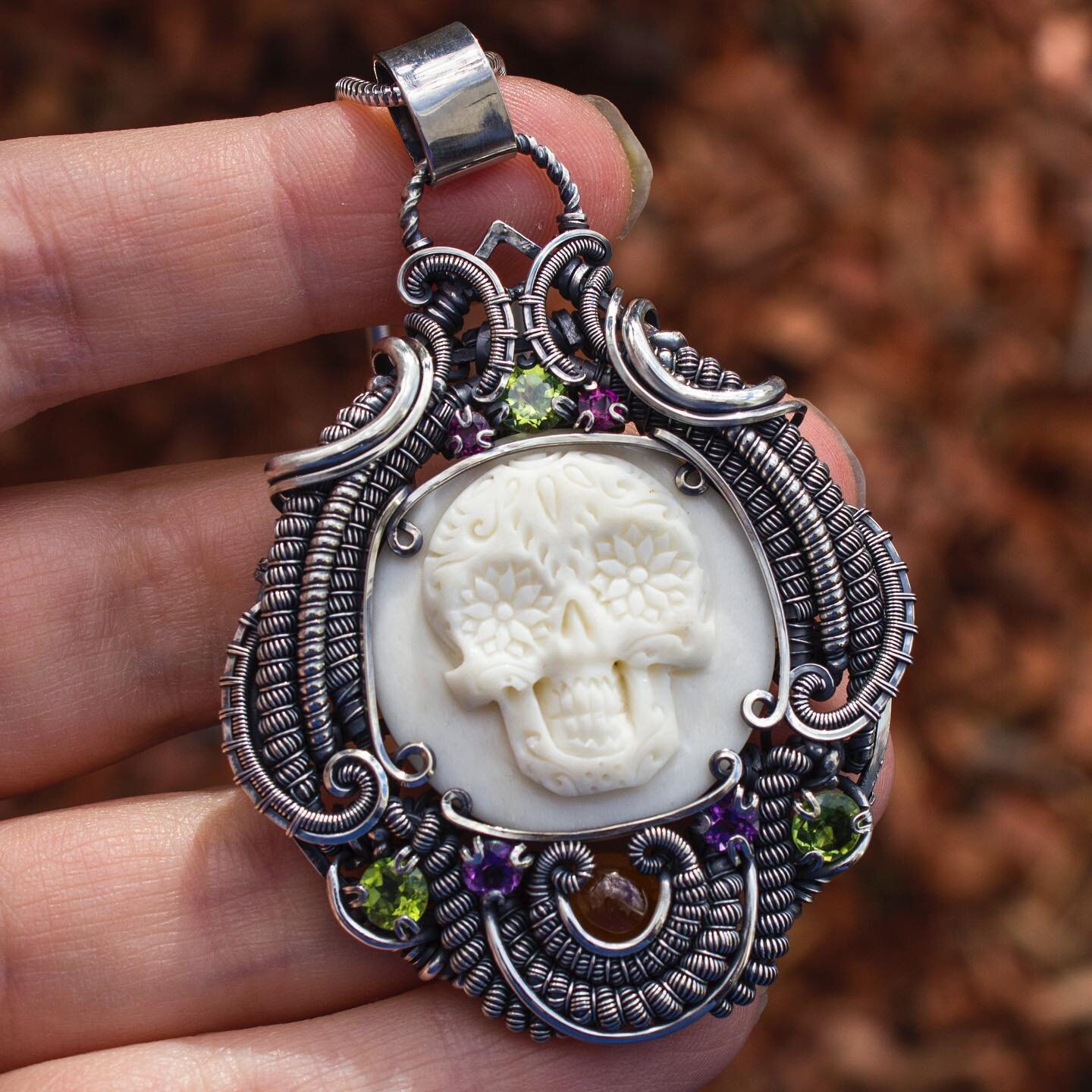Introducing &ldquo;Sue&ntilde;o&rdquo;,
I&rsquo;m so excited about this one, I had this Sugar Skull sitting for a little while and wanted to do something really special with it! 

I created this piece inspired by my mom&rsquo;s lifelong friend from M