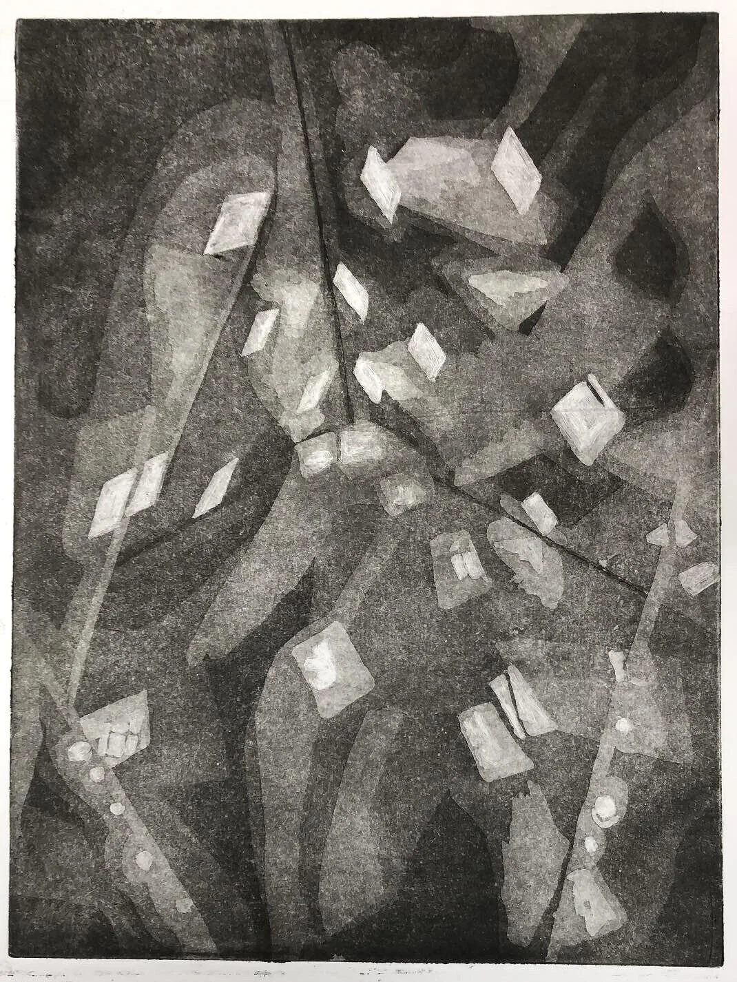How the Ceiling Sounds, Intaglio, 2019. Edition of 25.