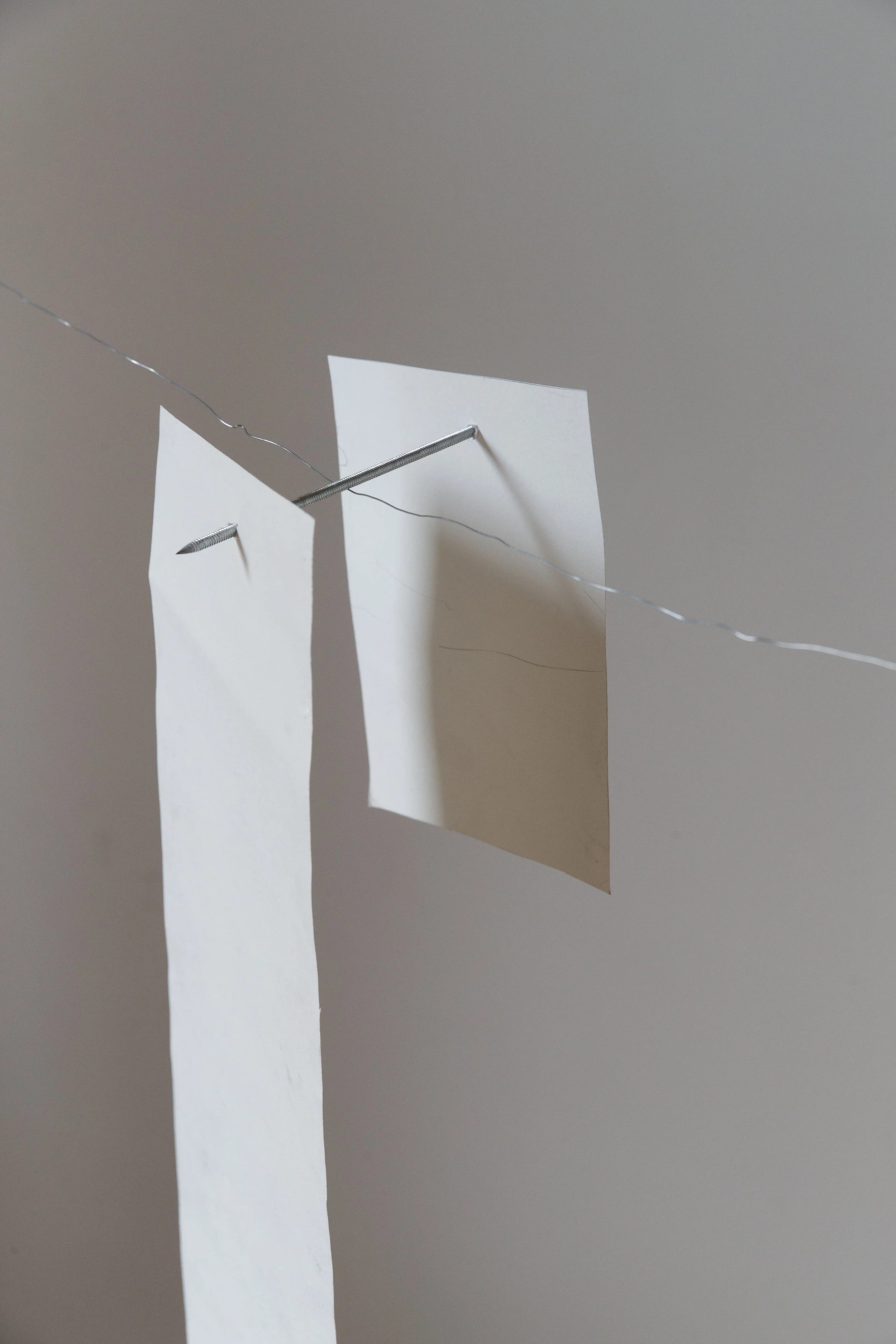   Language of unfixed structures (decide I &amp; II),  suspended steel rod, coiled ring binder, wire rope, steel threaded rods  Photo credit: James Field 