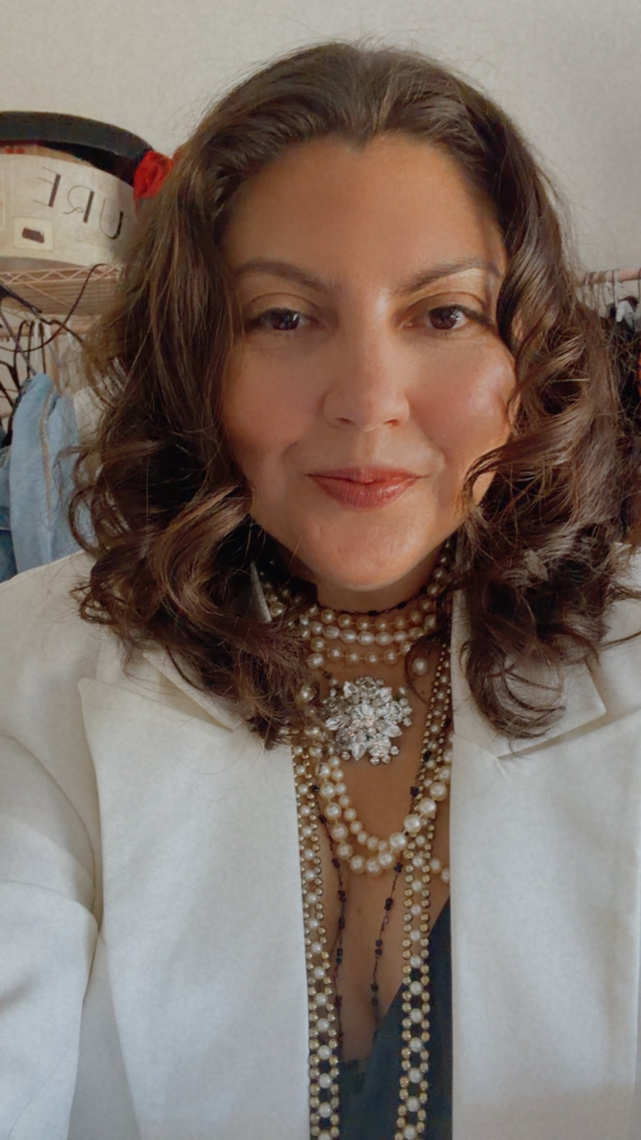 Layers of vintage pearls