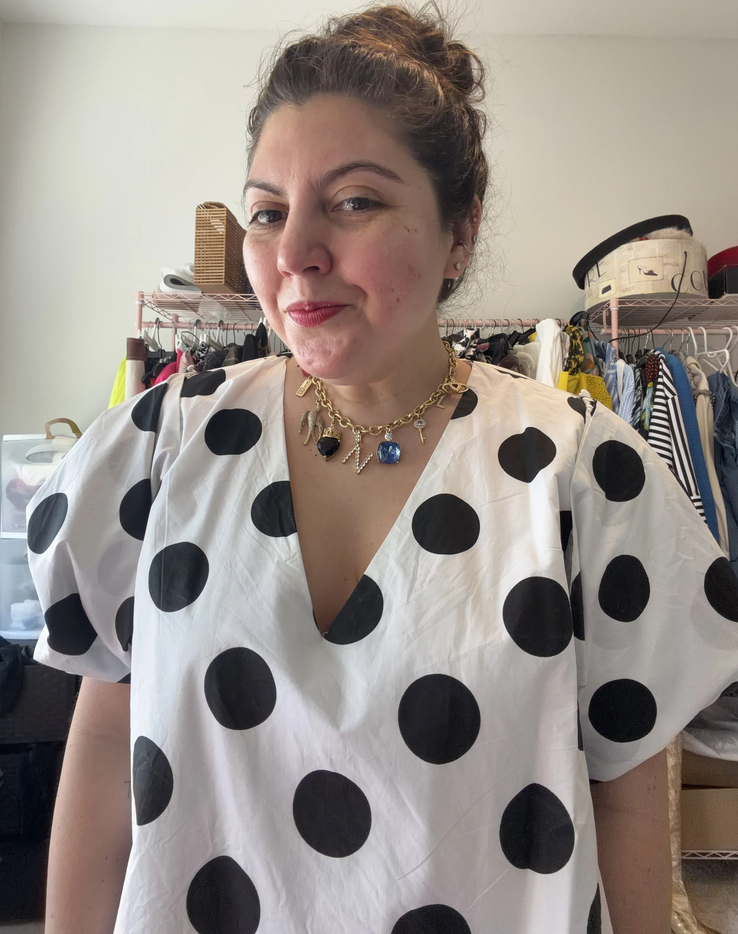 Buru Dot Dress with Sleeves Up