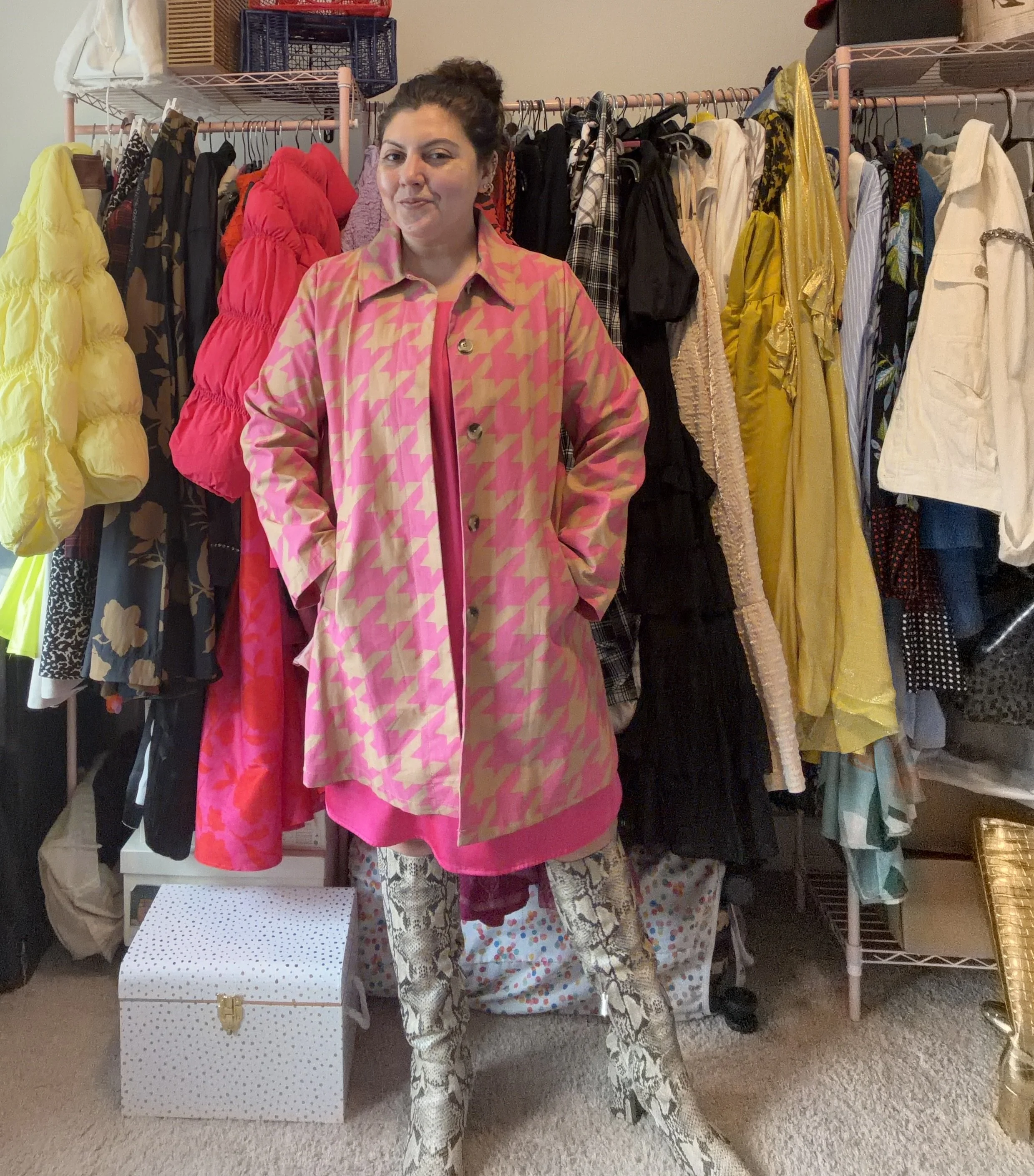 Isaac Mizrahi for Target Pink Houndstooth Jacket