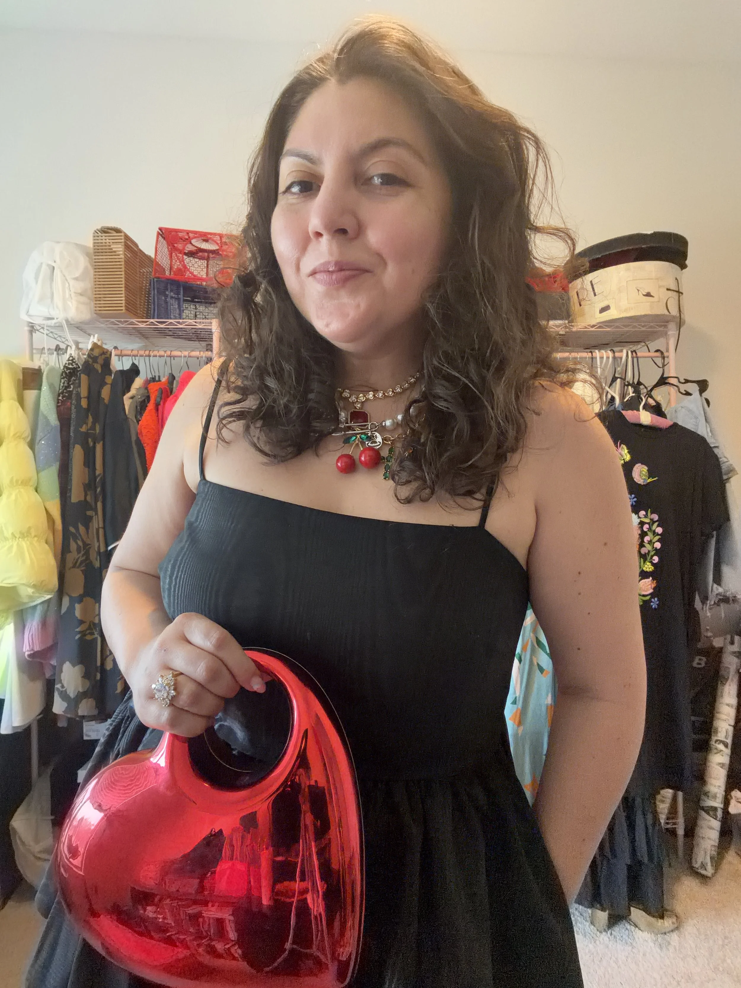 Layered Jewelry with Heart Clutch