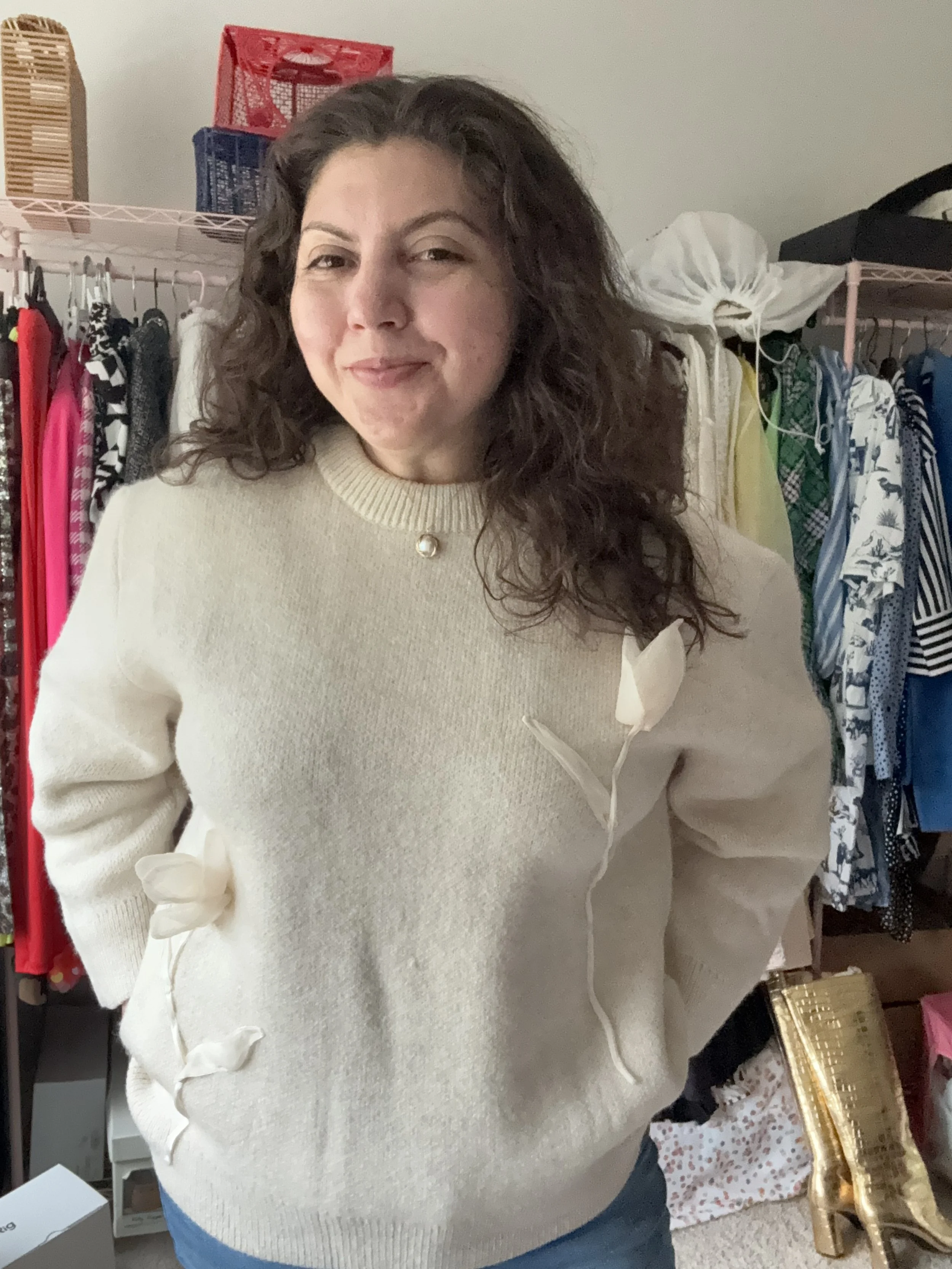 Anthropologie Flower Sweater