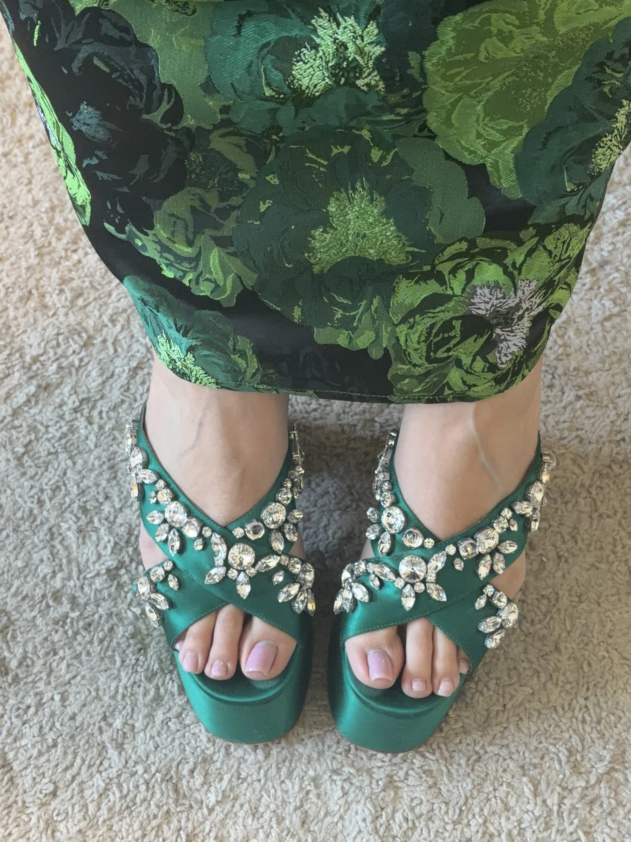 Miu Miu Green Embellished Shoes St. Patrick's Day 2026.