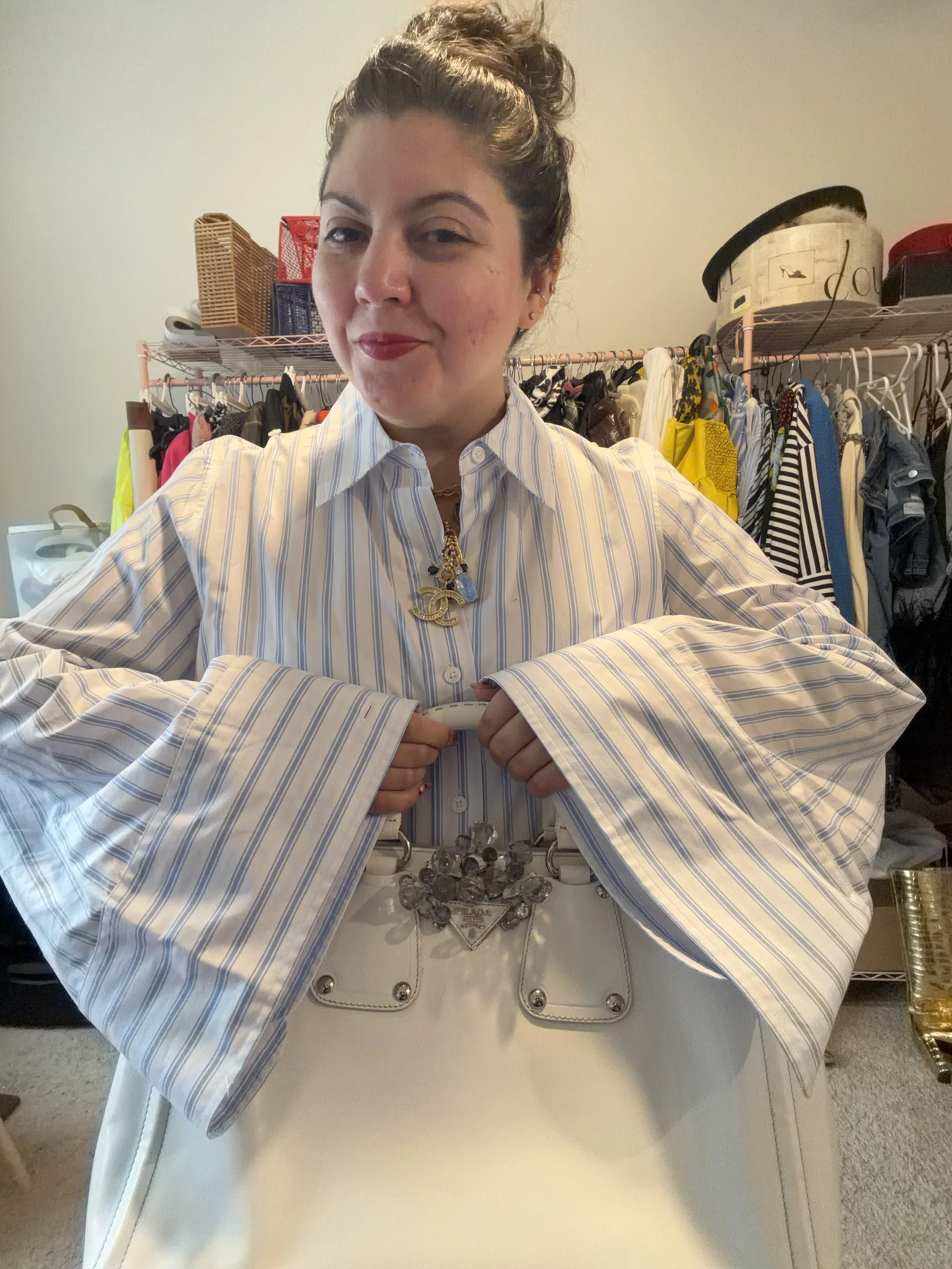 KBB by Kahlana Shirt with Lolo Jewels and Prada purse